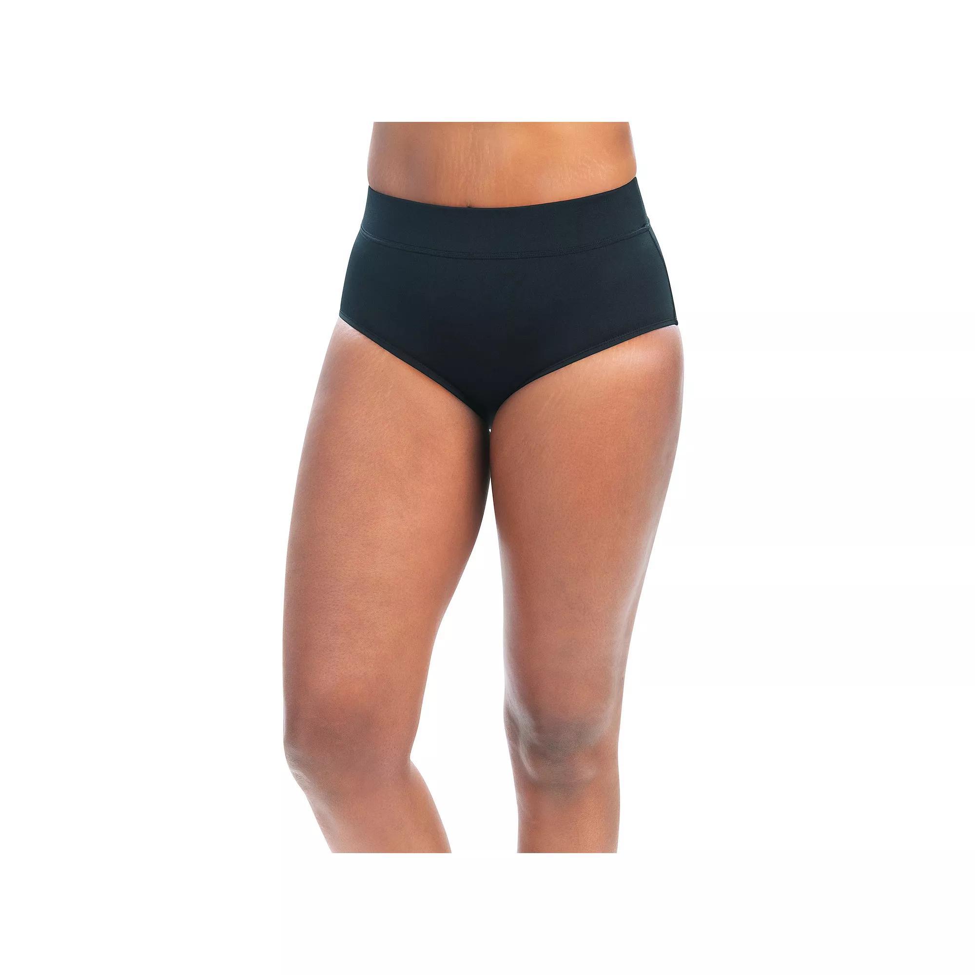 Women's Dolfin Aquashape Conservative Brief Bottoms, Size: XS, Black Product Image