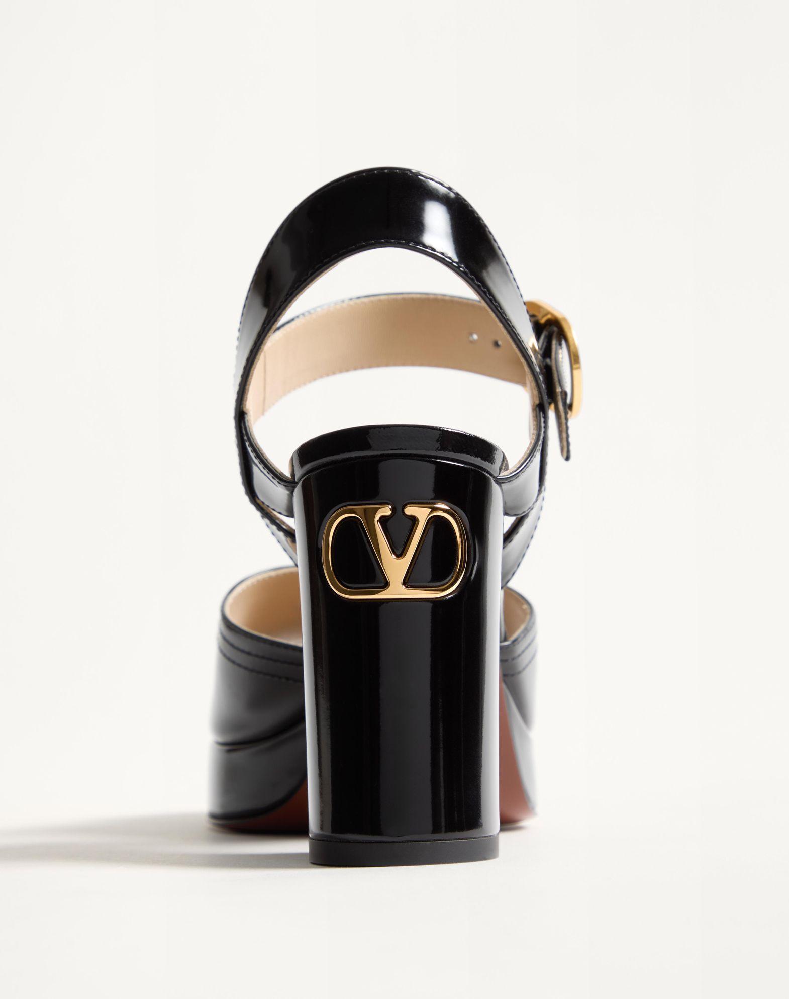 Fawcette Platform Sandal In Polished Calfskin 100Mm Product Image