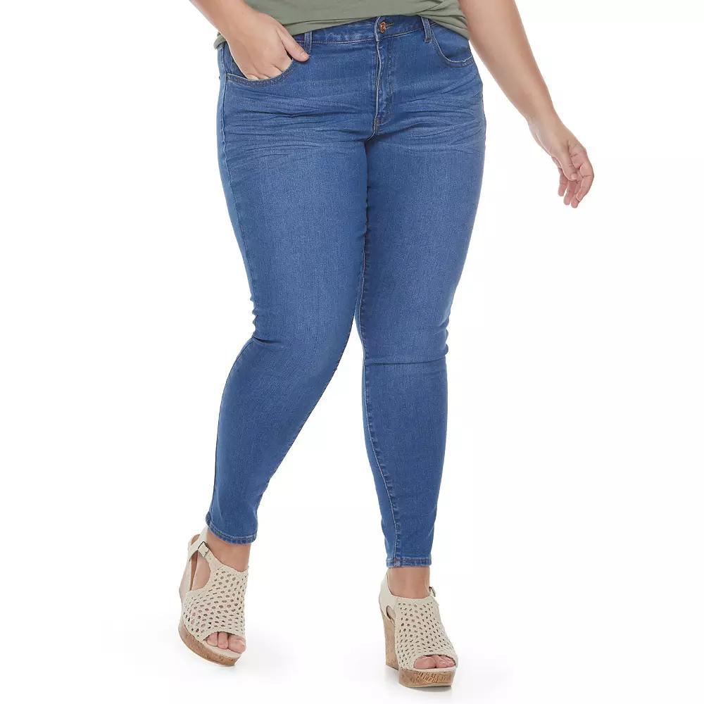 Juniors' Plus Size SO® Low-Rise Jeggings, Girl's, Size: 18, True Blue Product Image