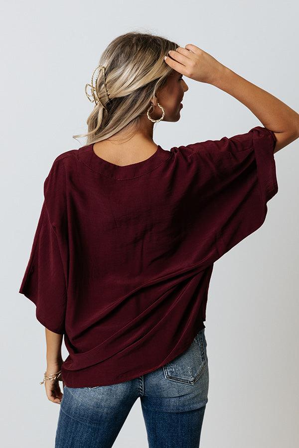 Stay And Chat Shift Top in Maroon Product Image