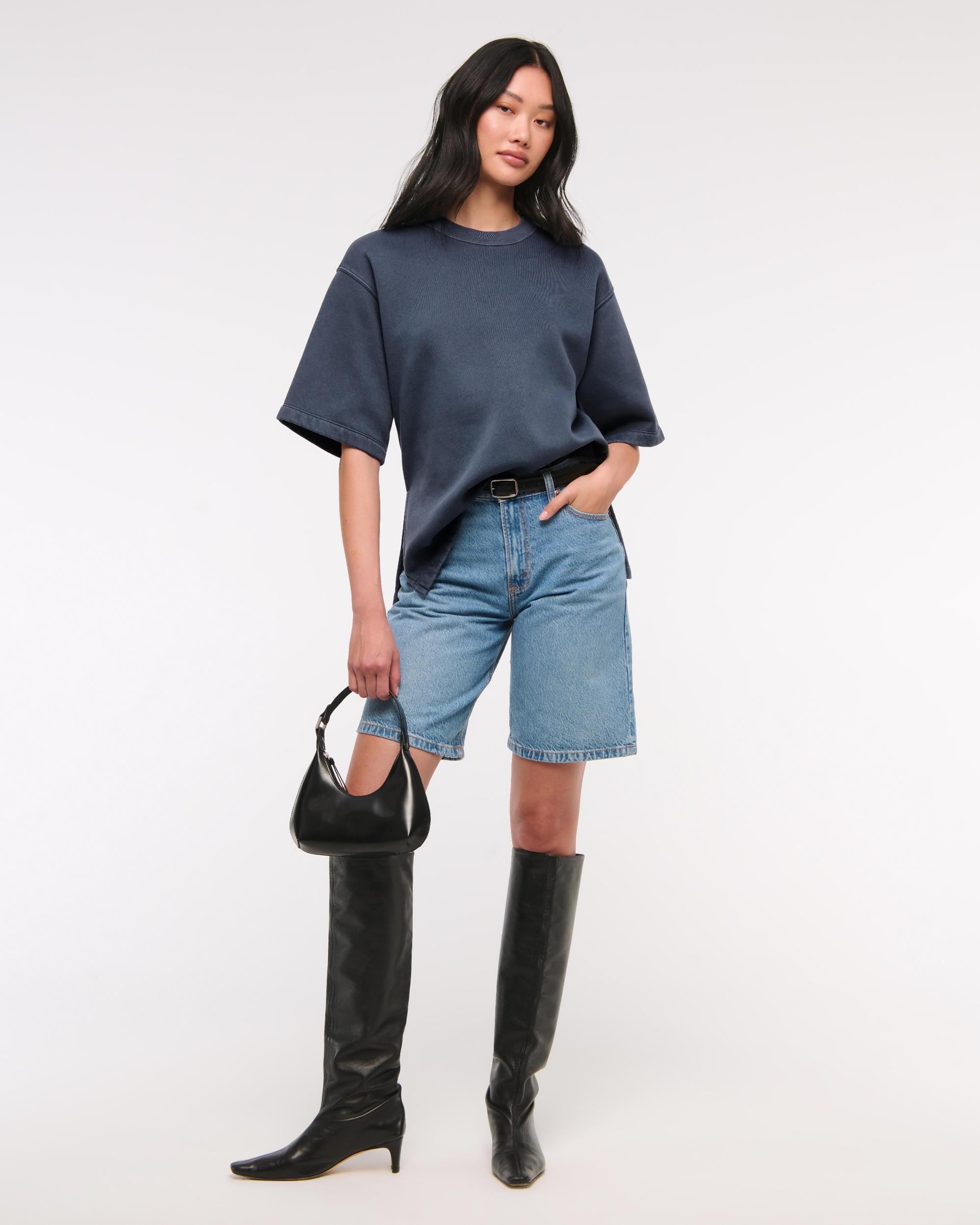 Oversized Short-Sleeve Fleece Tee Product Image