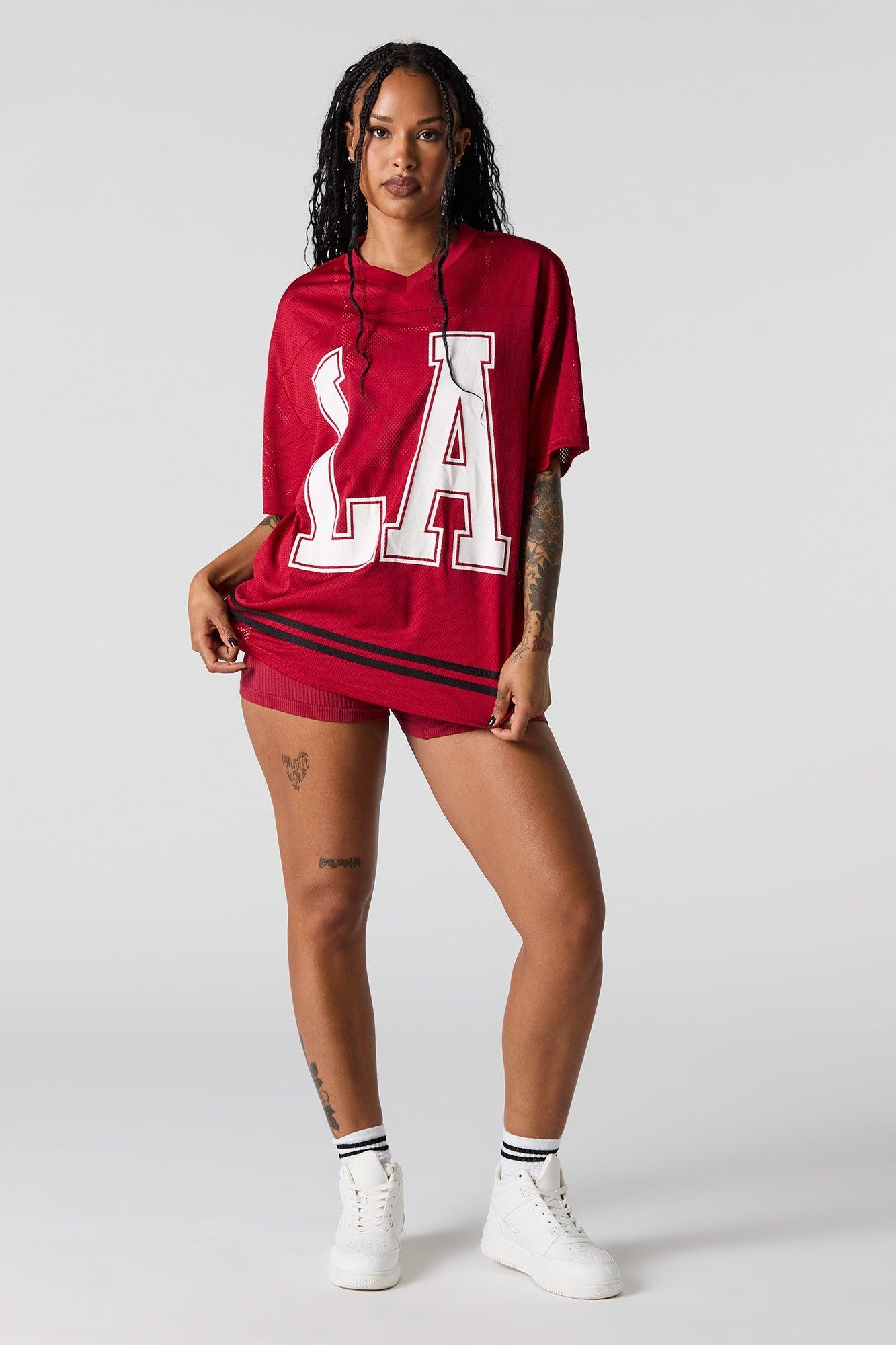 Mesh Graphic Football Jersey Female Product Image