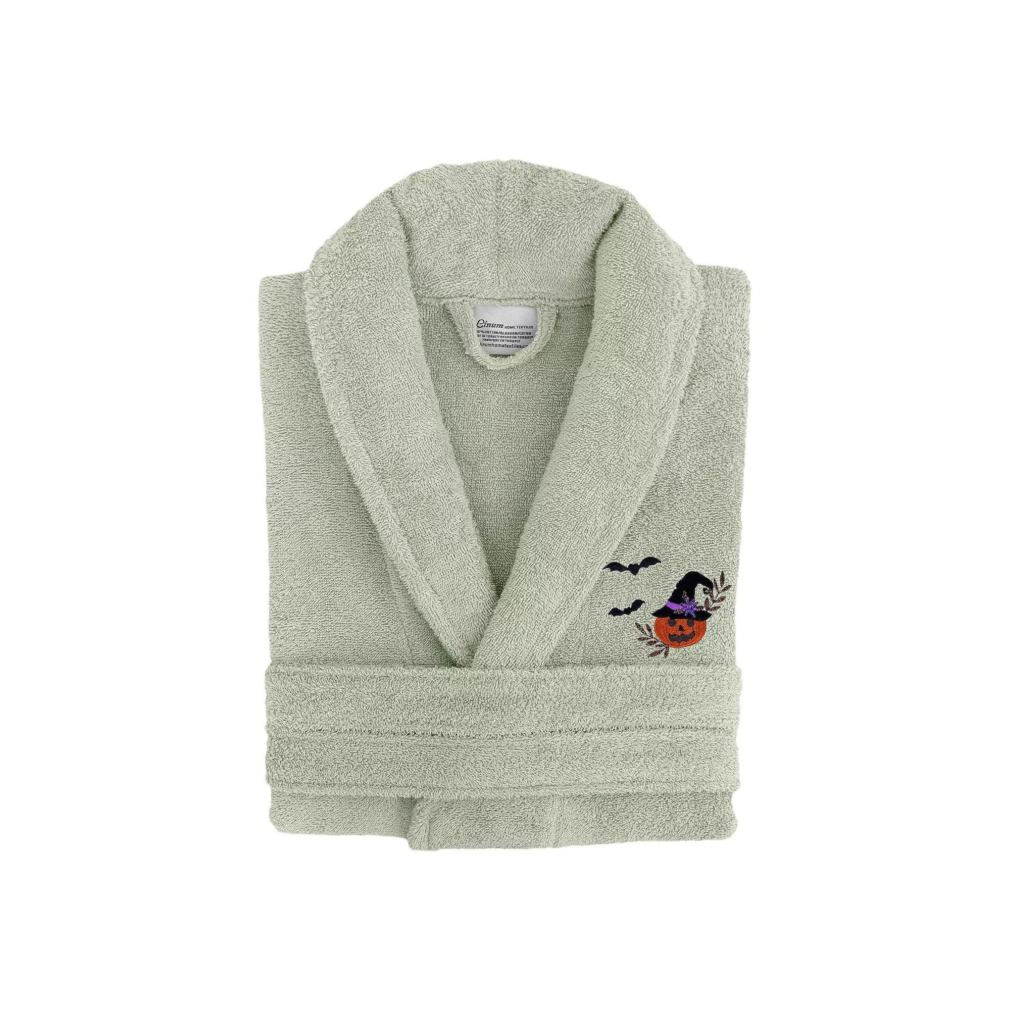 Linum Home Textiles Adult 100% Turkish Cotton Terry Embroidered Bath Robe - Pumpkin Head, Womens Product Image
