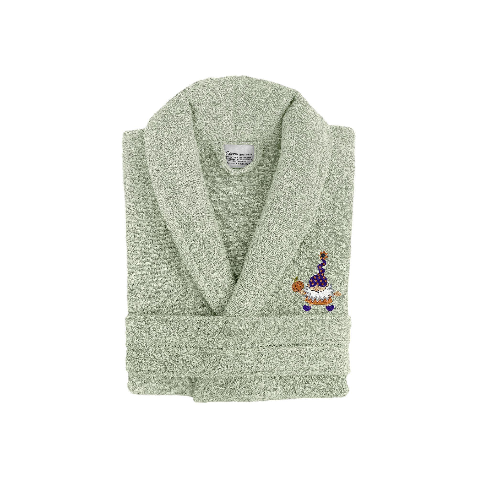 Linum Home Textiles Adult 100% Turkish Cotton Terry Embroidered Bath Robe - Halloween Gnomes, Women's, Size: Small/Medium, Green Product Image