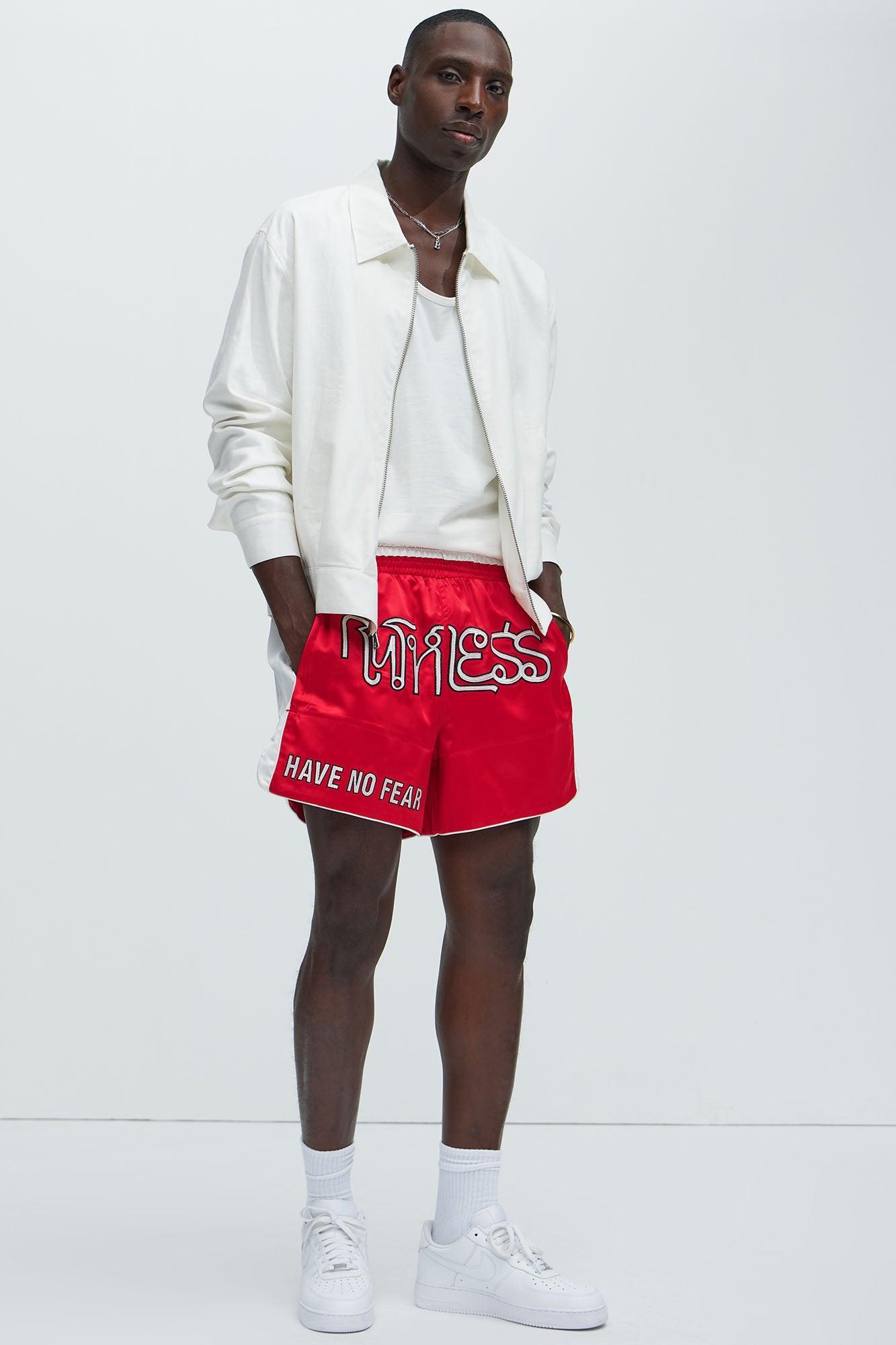 Have No Fear Boxing Shorts - Red/combo Product Image