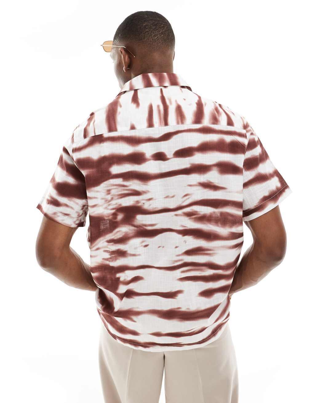 ASOS DESIGN relaxed shirt in tie dye print Product Image