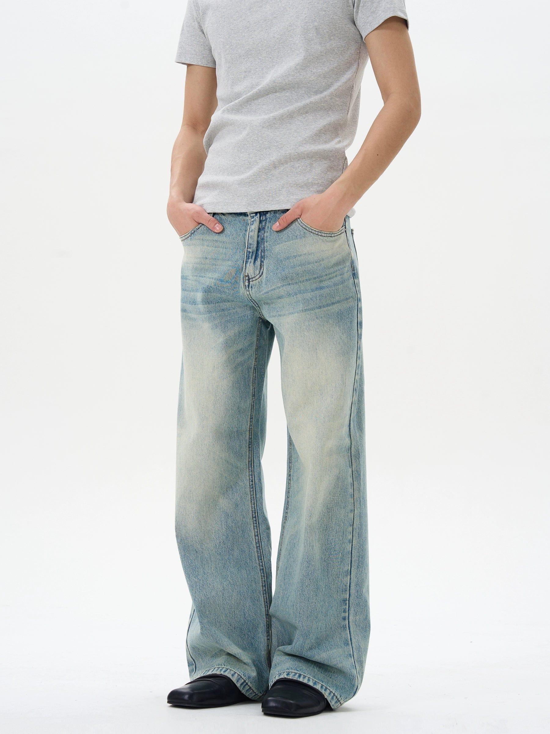 RT No. 12298 WASHED BLUE DENIM STRAIGHT JEANS Product Image