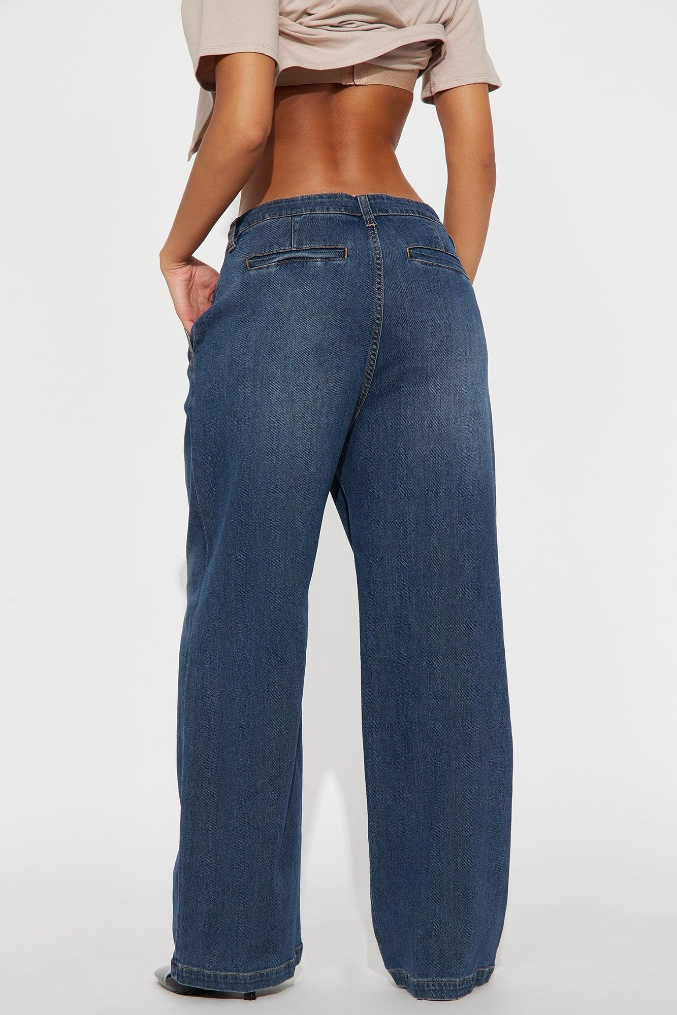 Everly Trouser Straight Leg Jeans - Dark Wash Product Image