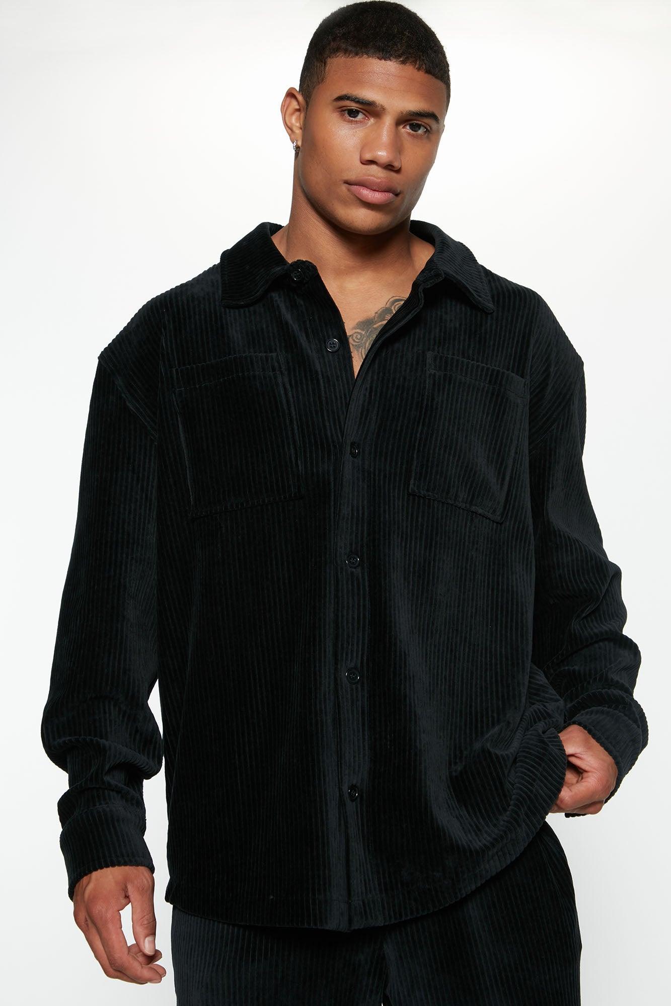 Luxury Knit Ribbed Shirt - Black Product Image