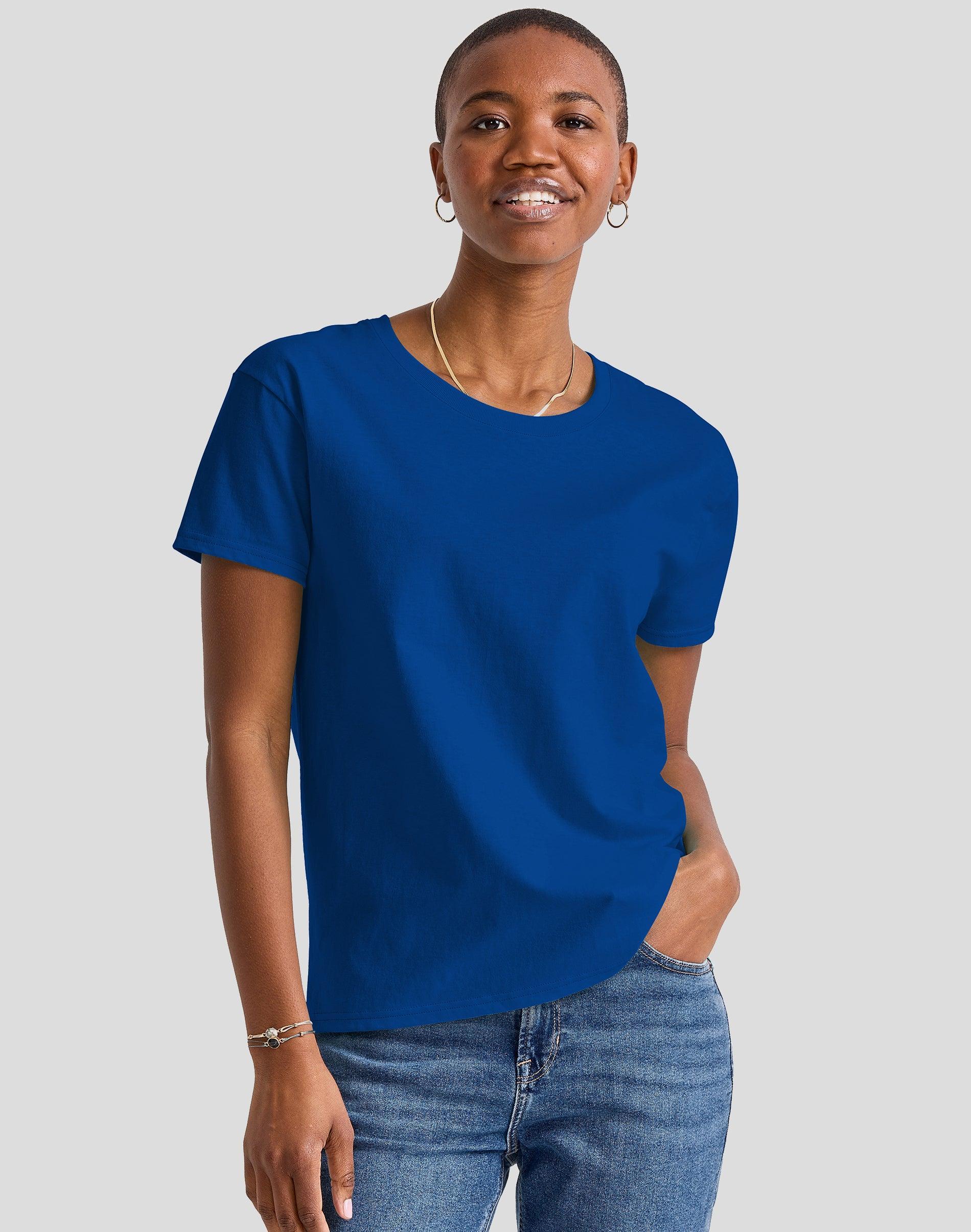 Hanes Essentials Womens Cotton T-Shirt, Oversized Fit Happy Spring Green M Product Image