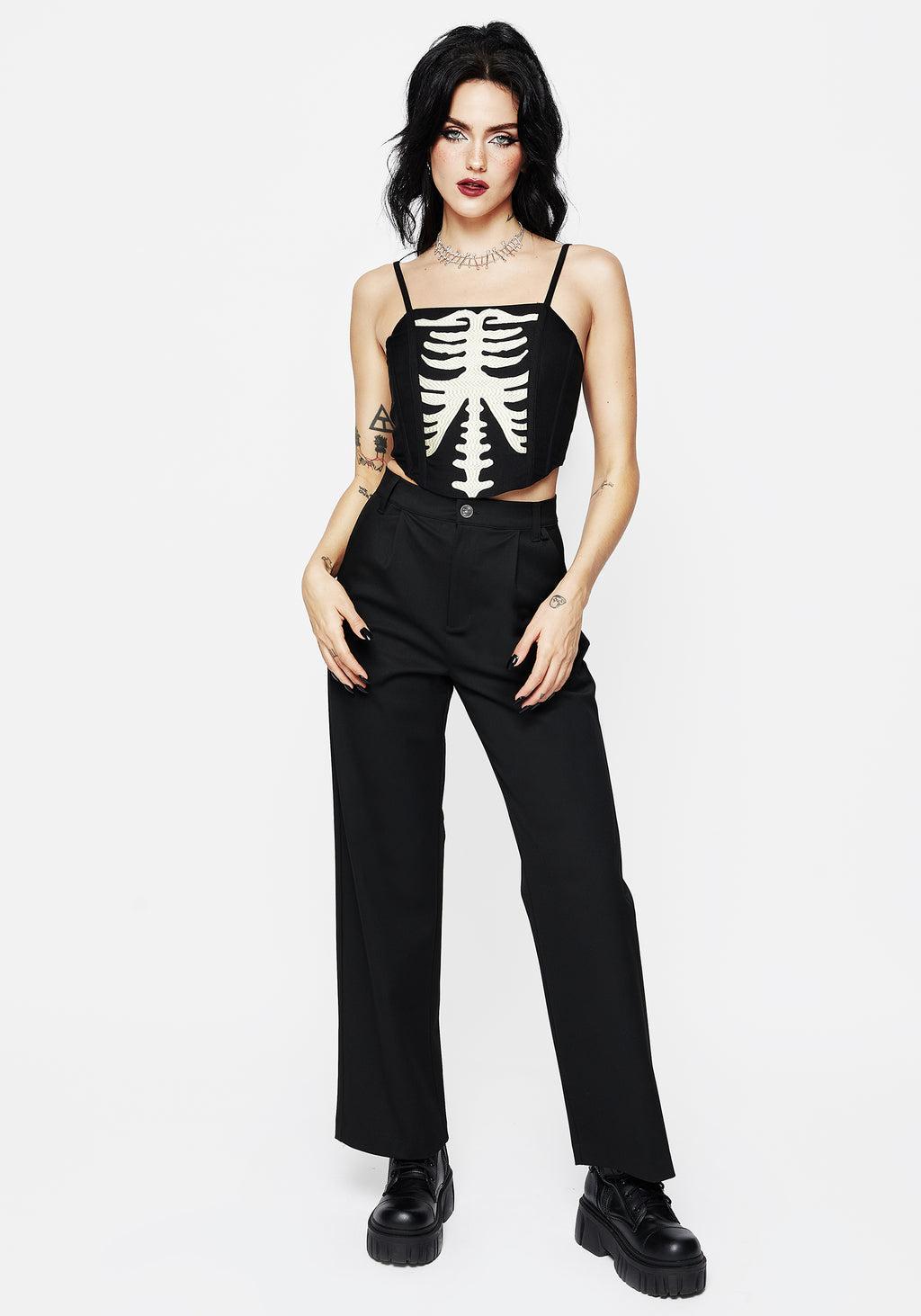 Ribcage Embroidered Corset Top Product Image