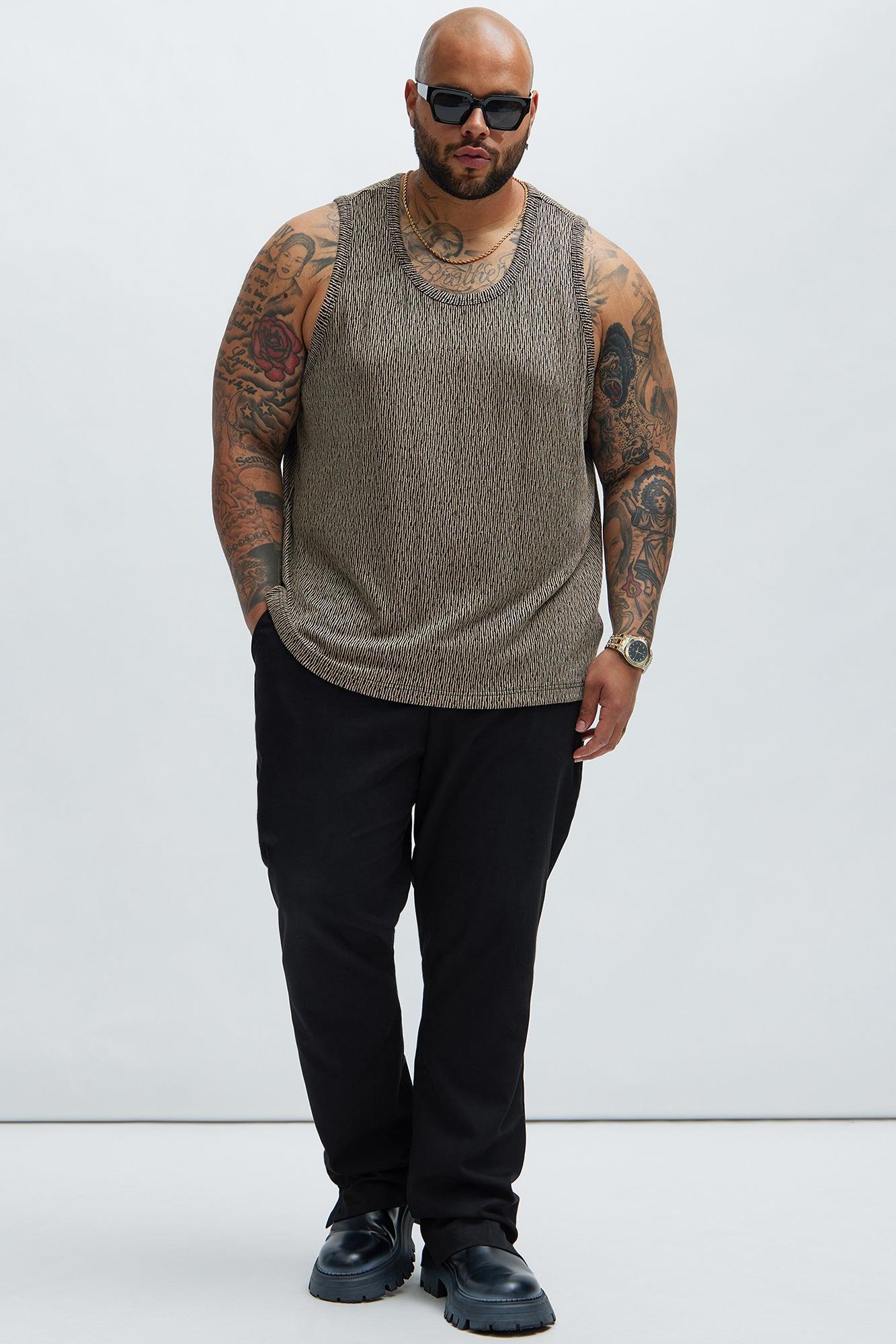 Leon Textured Tank - Taupe/combo Product Image