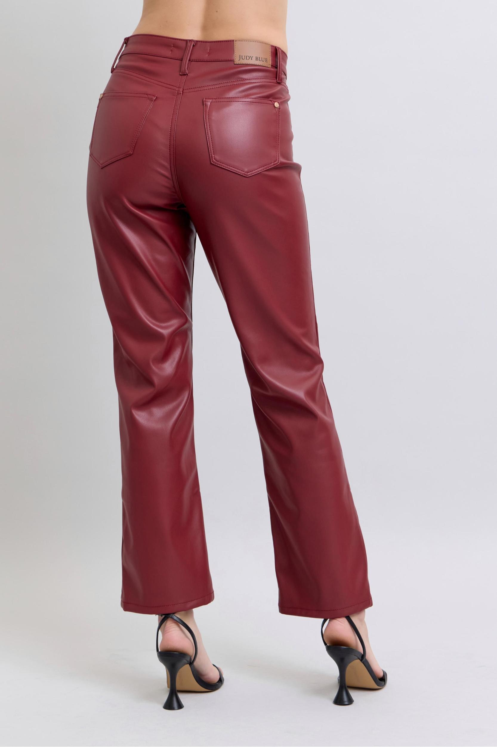 HW Tummy Control Faux Leather Straight Leg Product Image