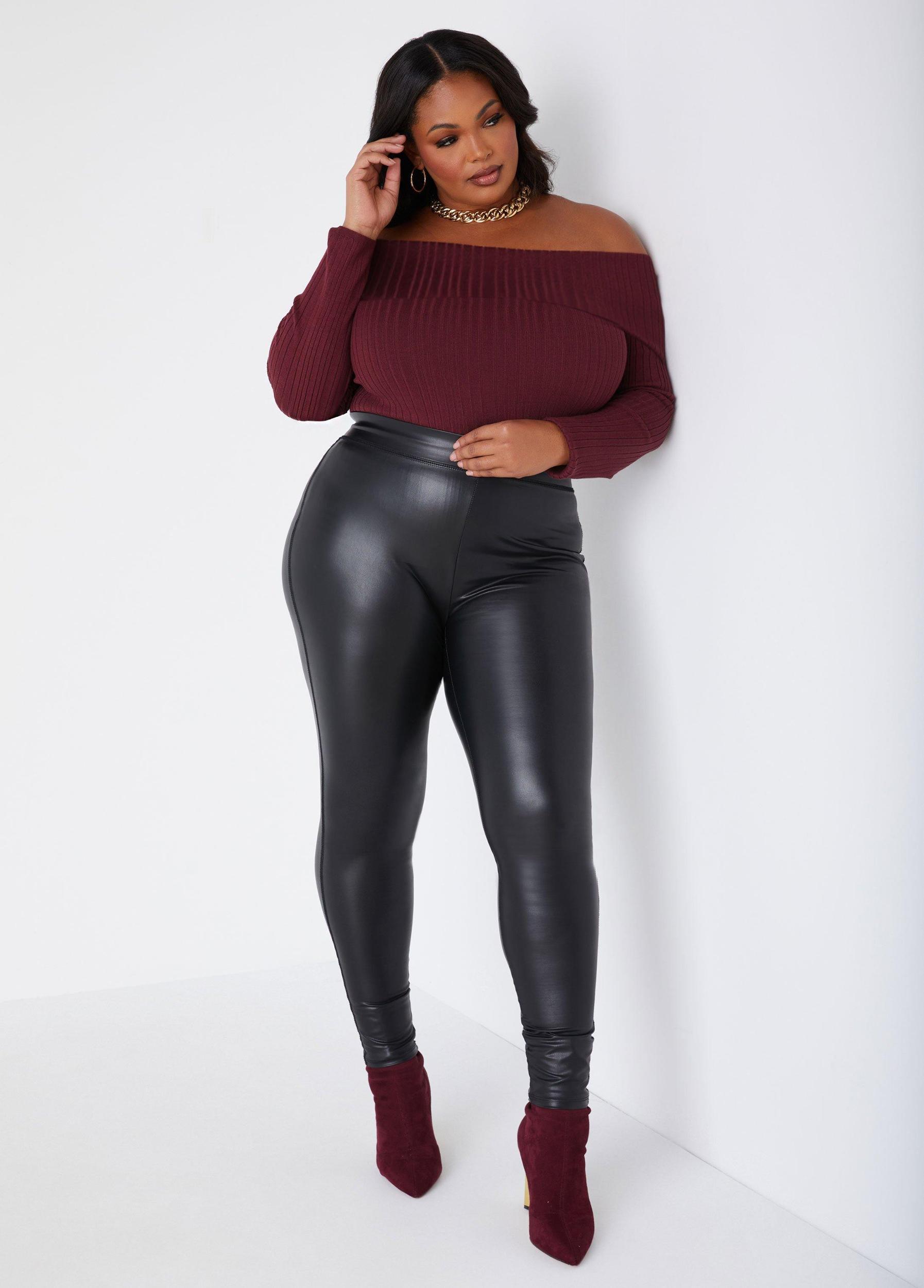 Plus Size Off The Shoulder Ribbed Sweater Ashley Stewart Product Image