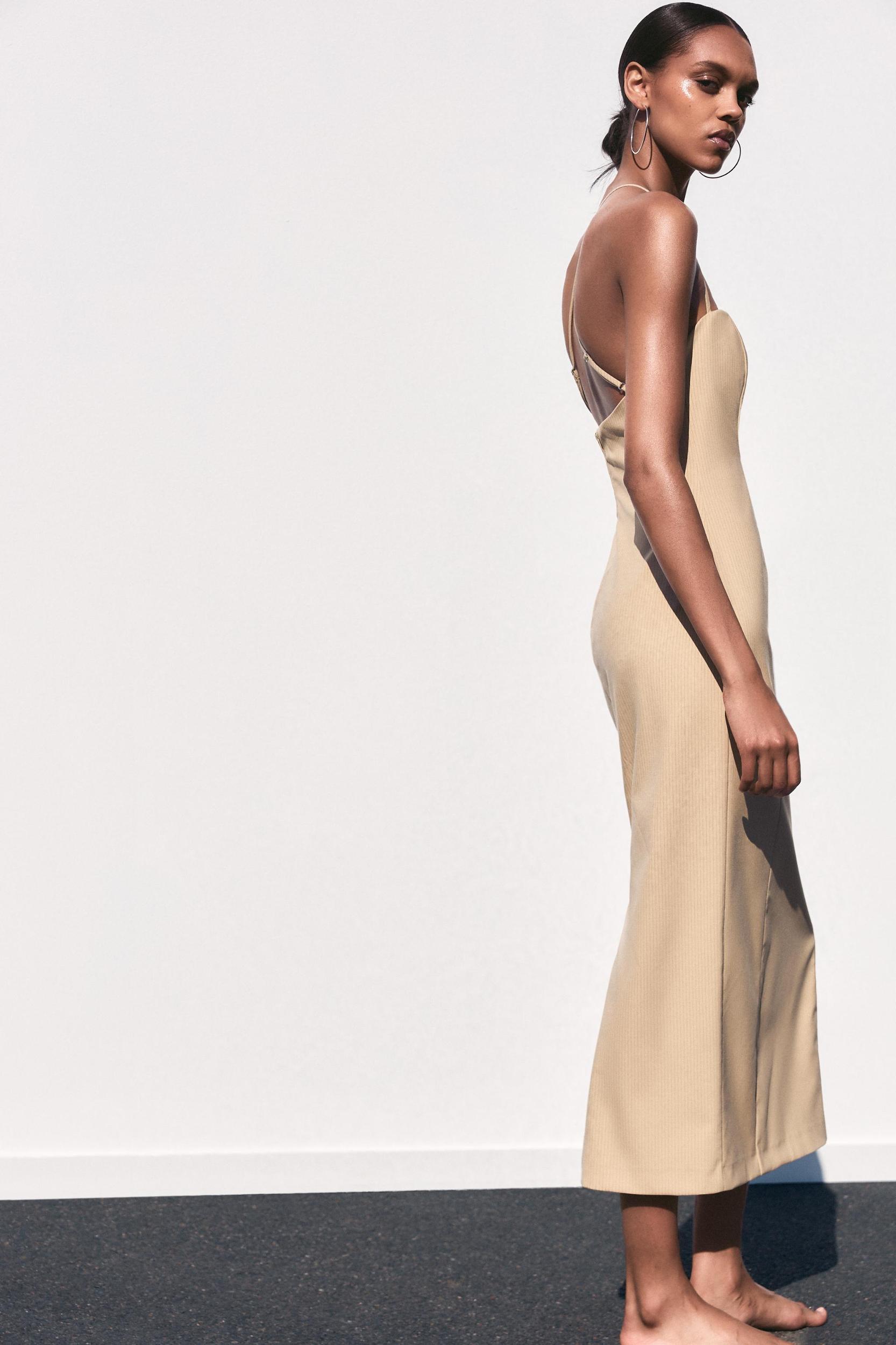 PINSTRIPE MIDI DRESS Product Image