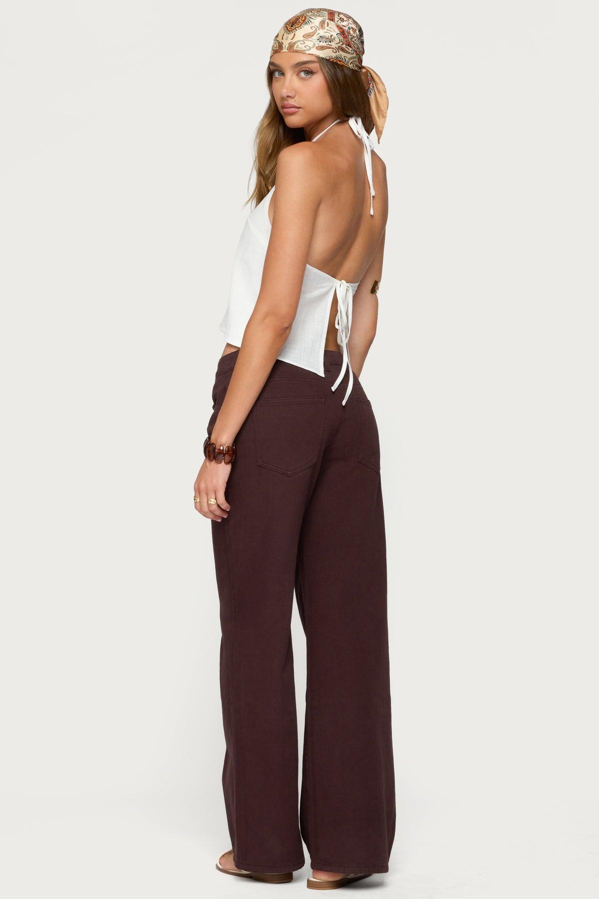 Oliviana Linen Look Halter Top Product Image
