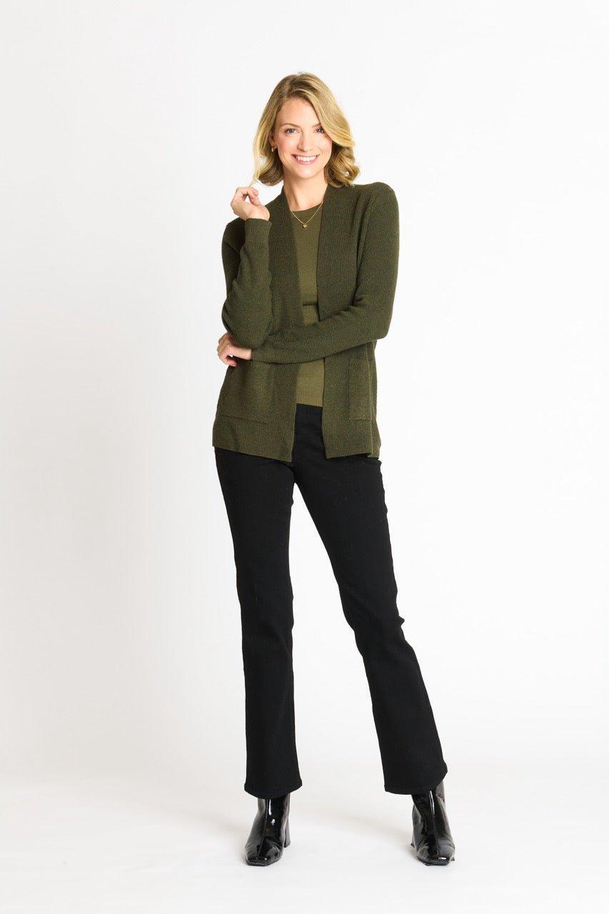 Waffle Stitch Cardigan Sweater with Pocket, Fatigue Heather Product Image