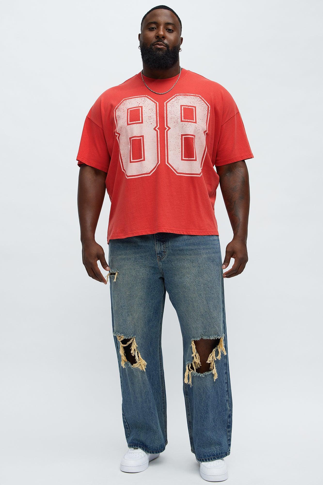 88 Oversized Short Sleeve Tee - Red Product Image