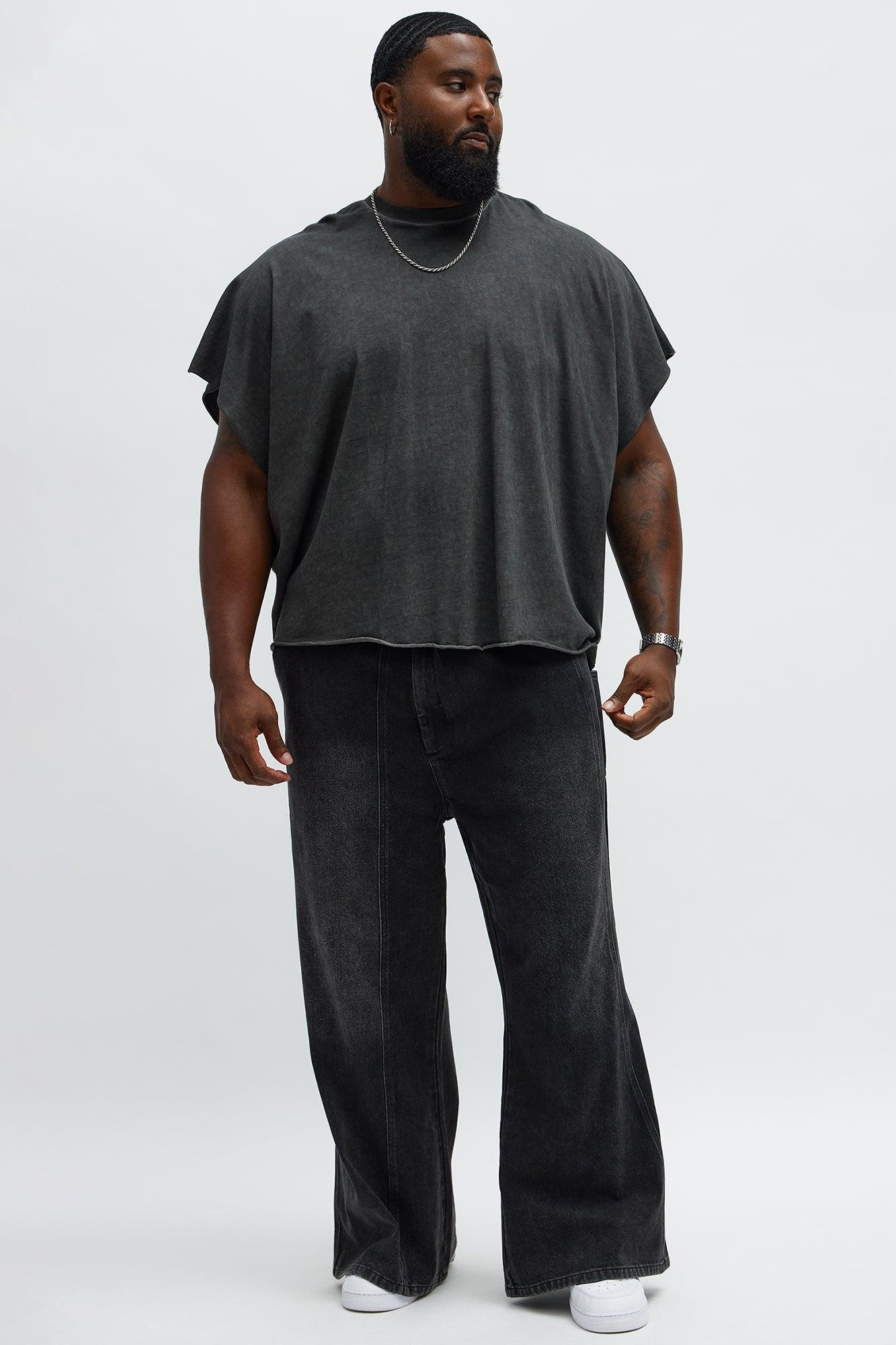 Oversized Fatal Attraction Heavy Jersey Muscle Tee - Charcoal Product Image