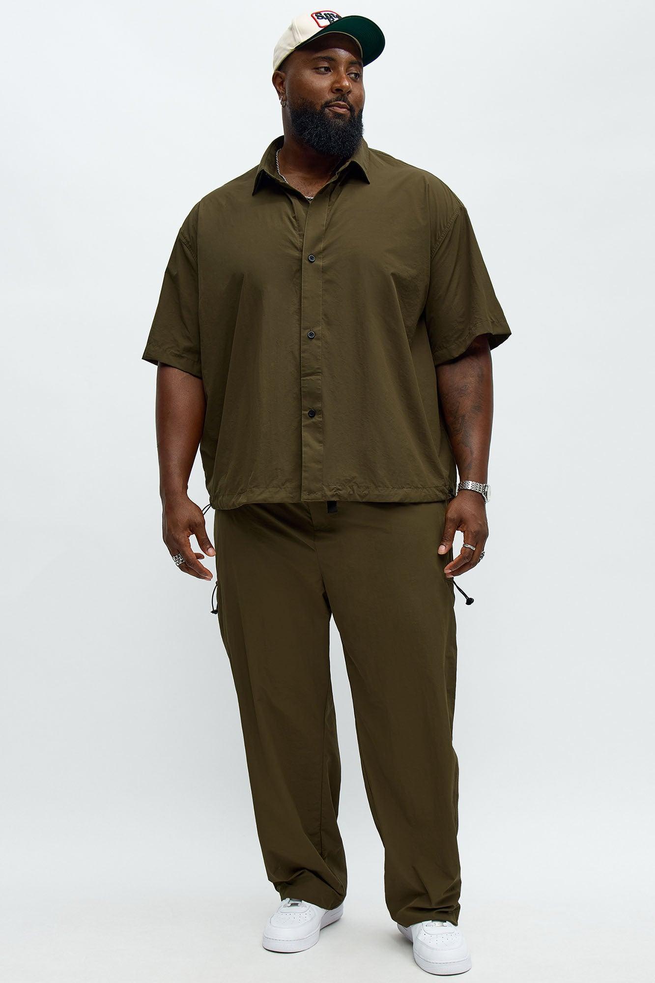 Straight Philip Nylon Pant - Olive Product Image