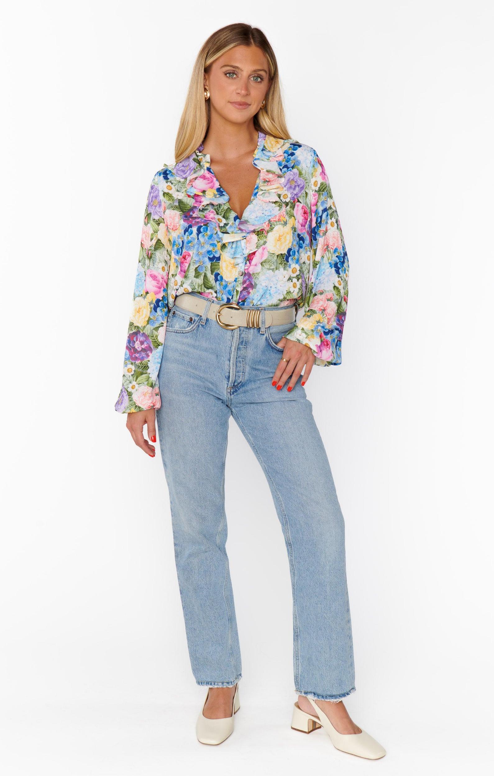 Suki Ruffle Top ~ Flower Shop Product Image