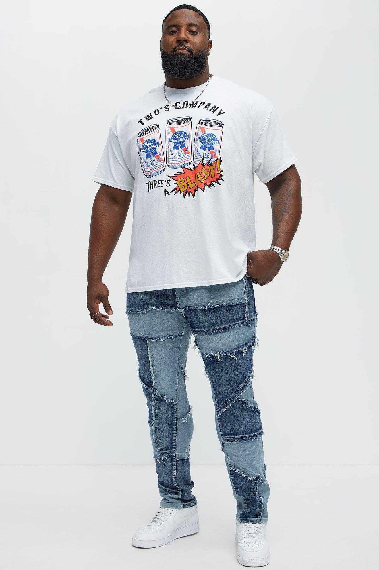 Skinny Patch It With Fray Jeans - Medium Blue Wash Product Image