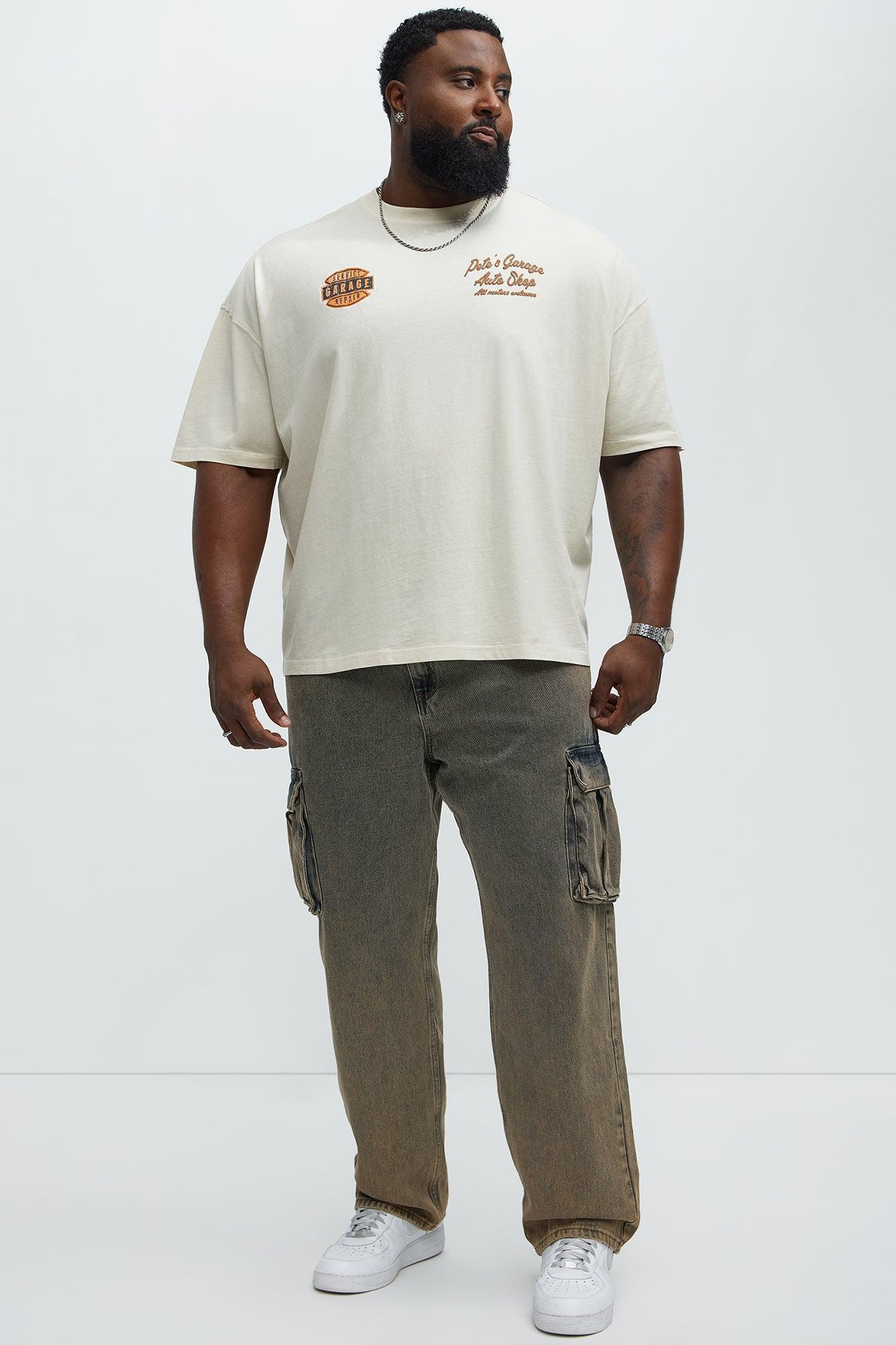 Pete's Garage Oversized Short Sleeve Tee - Cream Product Image