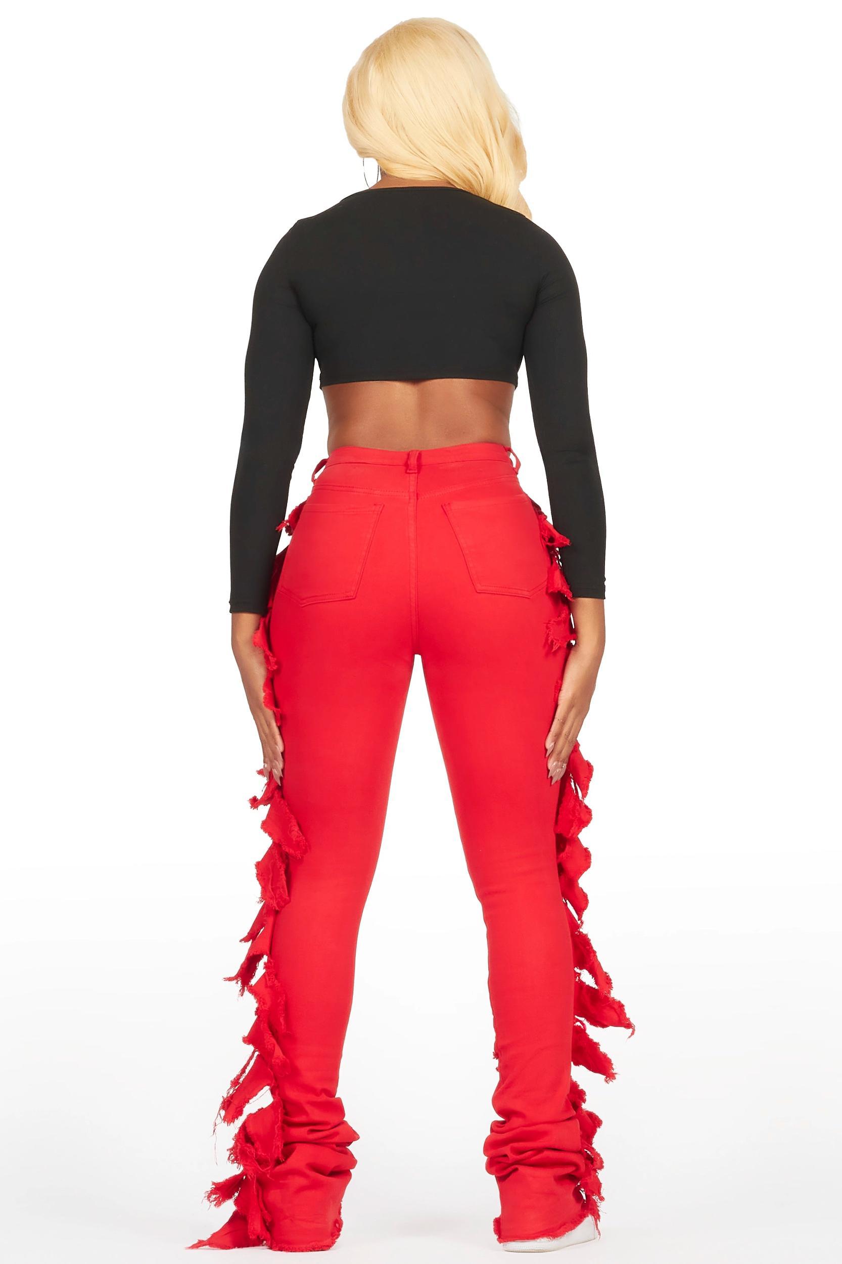 Cataleya Red Super Stacked Jean Female Product Image