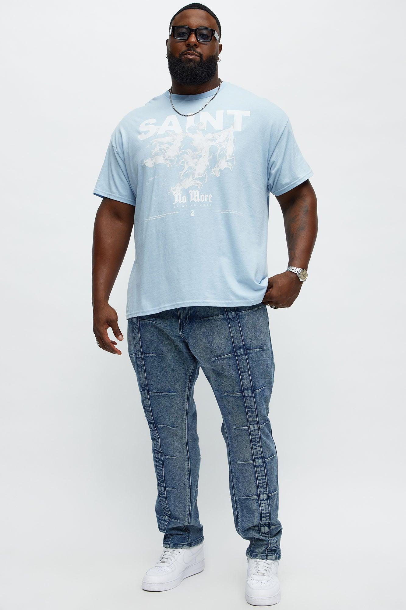 Vertical Panel Slim Jeans - Medium Blue Wash Product Image