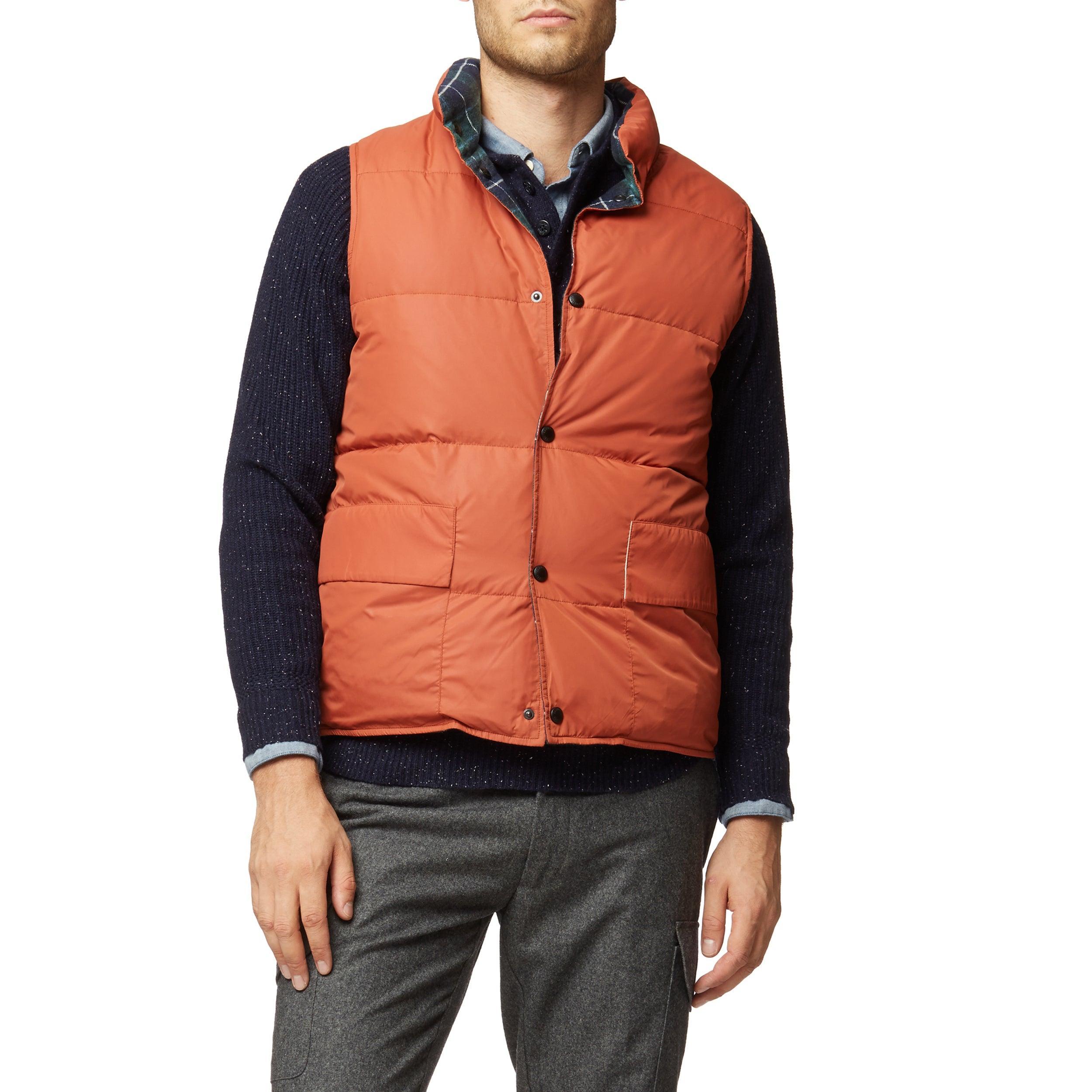 Campbell Down Reversible Vest SMP - Green Blue with Orange (Final Sale)* Product Image
