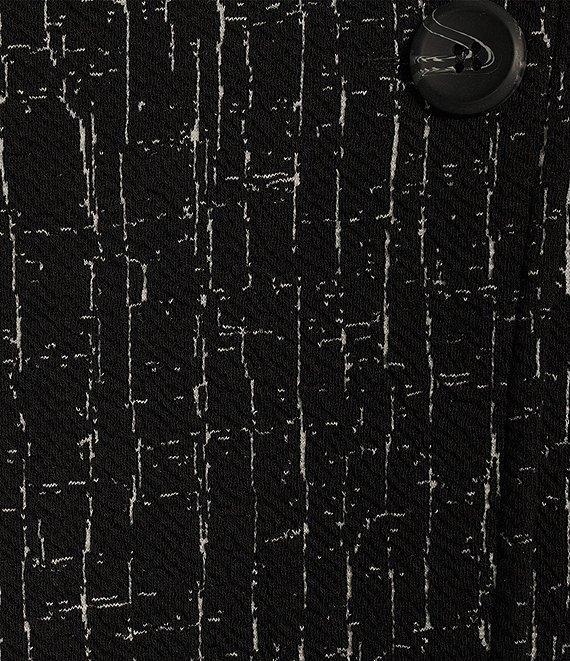 Ali Miles Knit Stretch Jacquard Collared 3/4 Sleeve Jacket Product Image