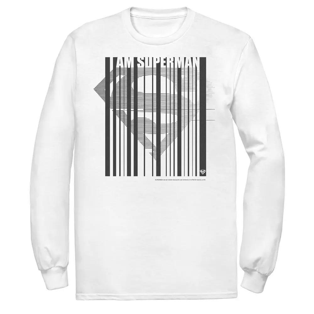 Men's DC Comics Superman Barcode Chest Logo Tee, Size: XXL, White Product Image