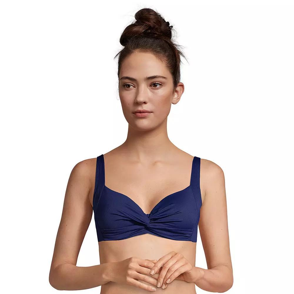 Women's Lands' End DDD-Cup Twist-Front Underwire Bikini Top, Size: 14 Ddd, Black Product Image