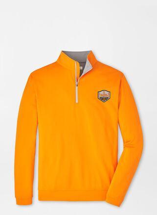 Peter Millar Mens Tennessee Perth Performance Quarter-Zip | Color: Orange | Size: 3XL Product Image