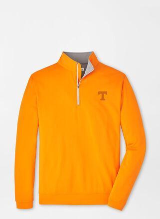 Peter Millar Mens Tennessee Perth Performance Quarter-Zip | Color: Orange | Size: 3XL Product Image