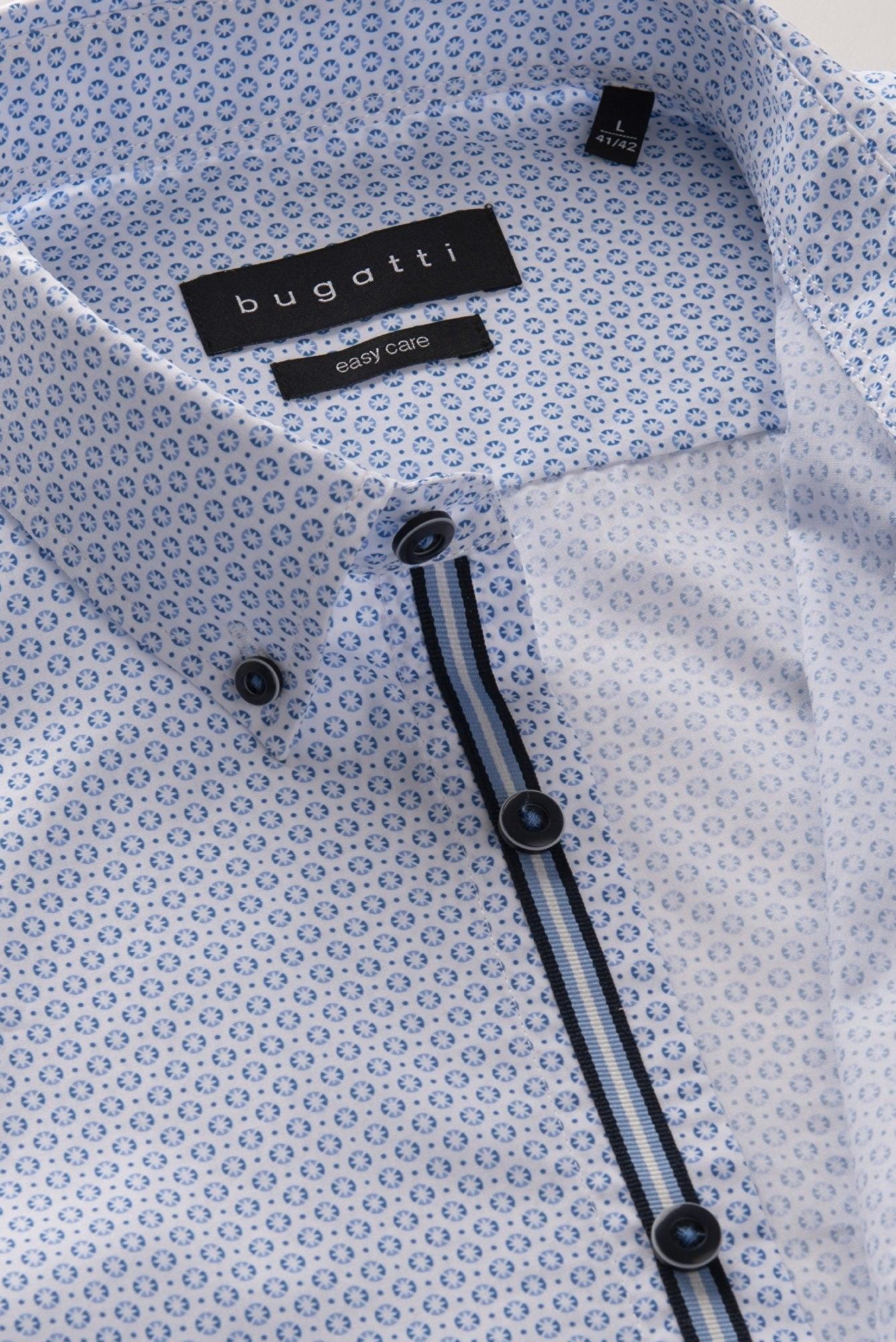 Bugatti Easy Care Long Sleeve Blue Shirt Product Image