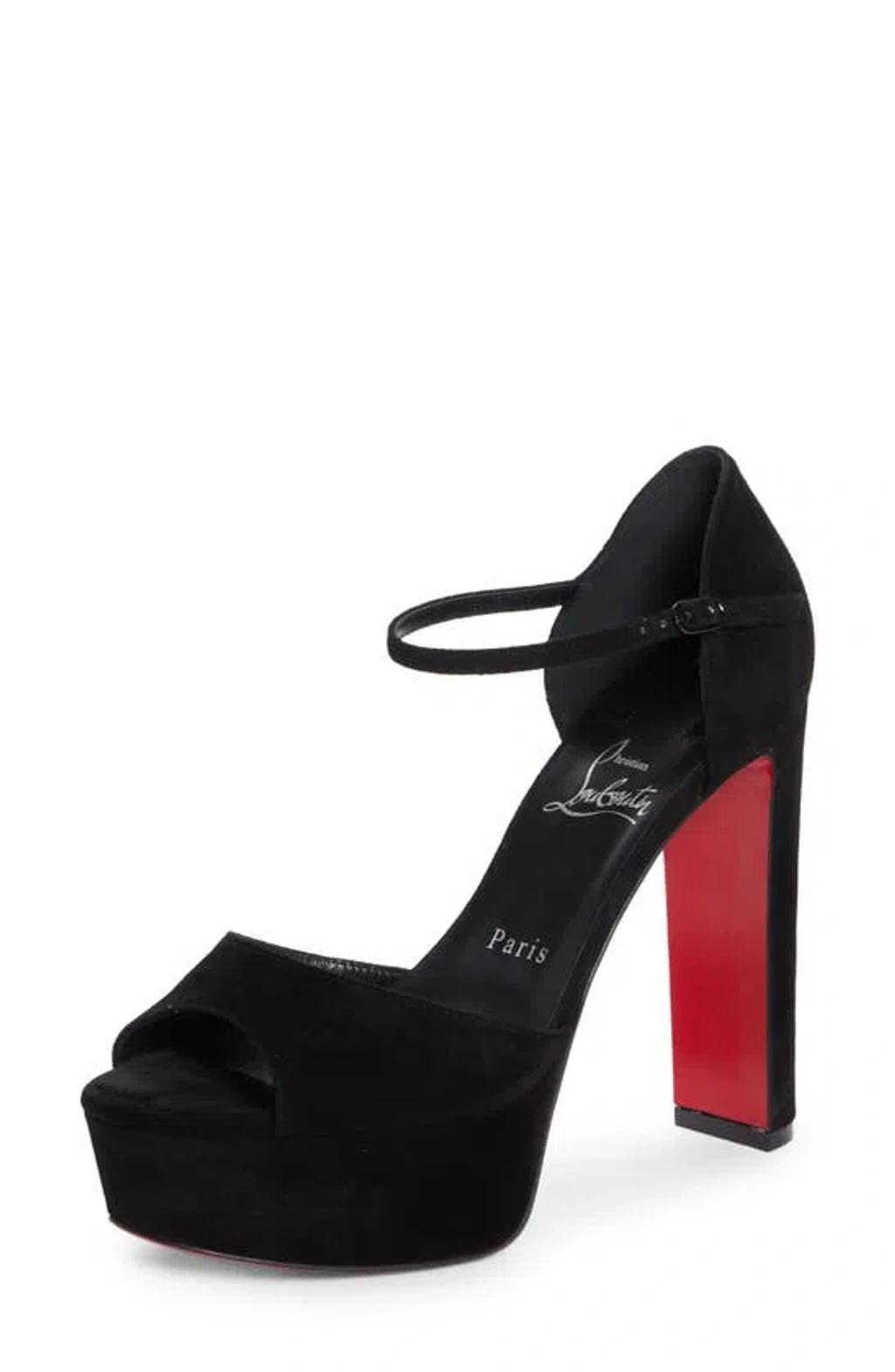 CHRISTIAN LOUBOUTIN Sandaloo Peep-toe Sandal In Black Product Image