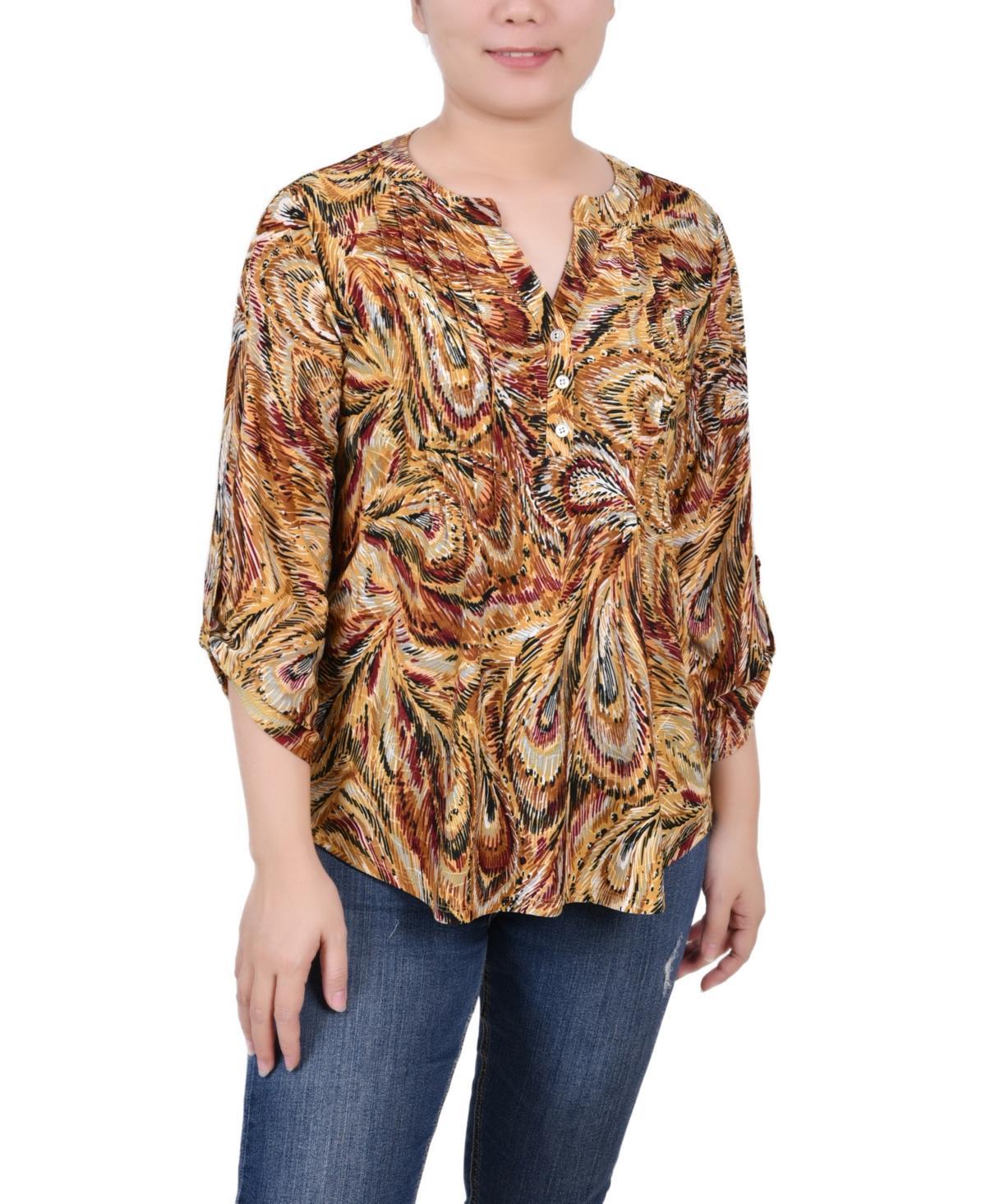 Ny Collection Petite 3/4 Roll Tap Pullover Top Product Image