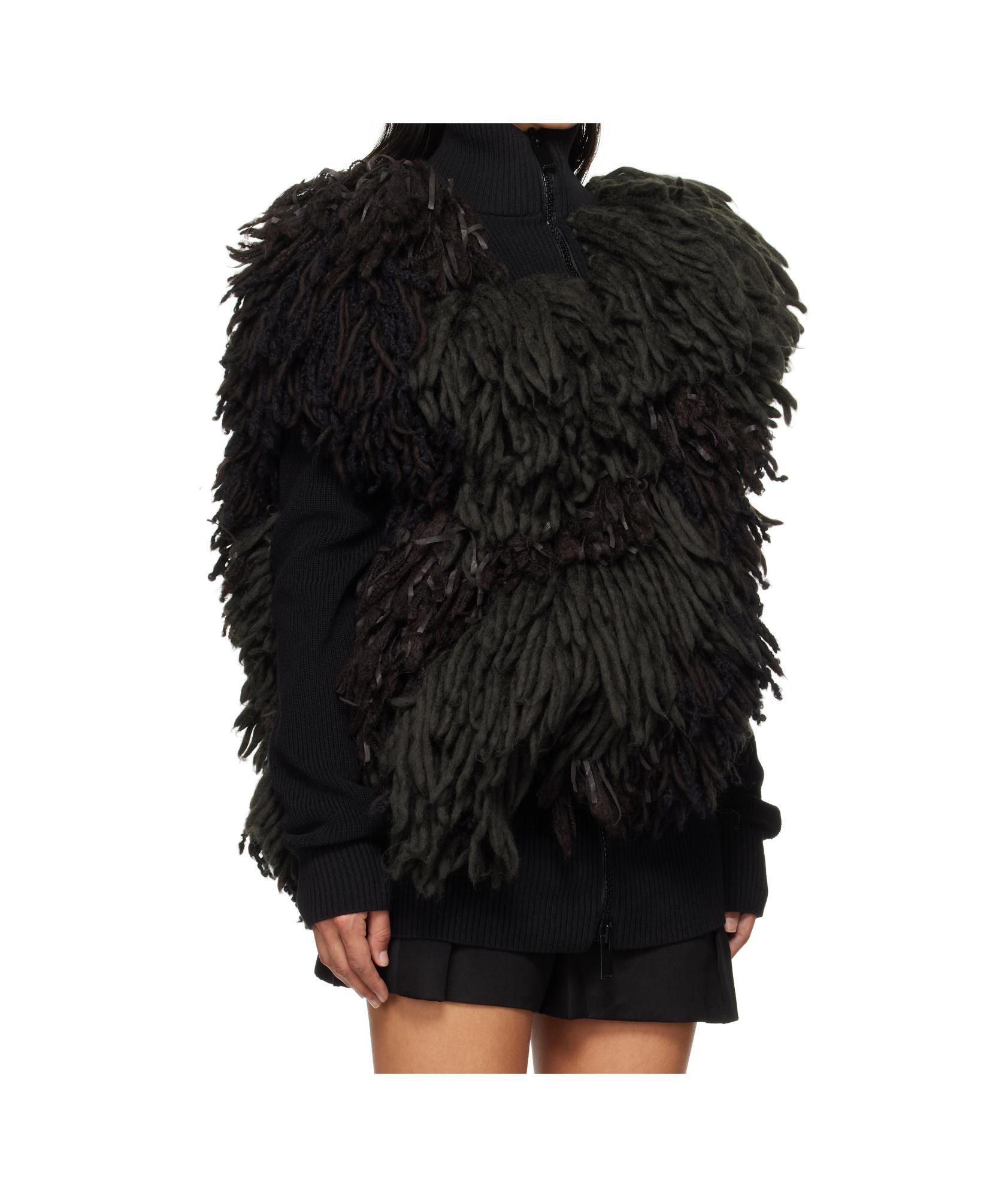 SACAI Tassel Knitted Sweater In Black Product Image