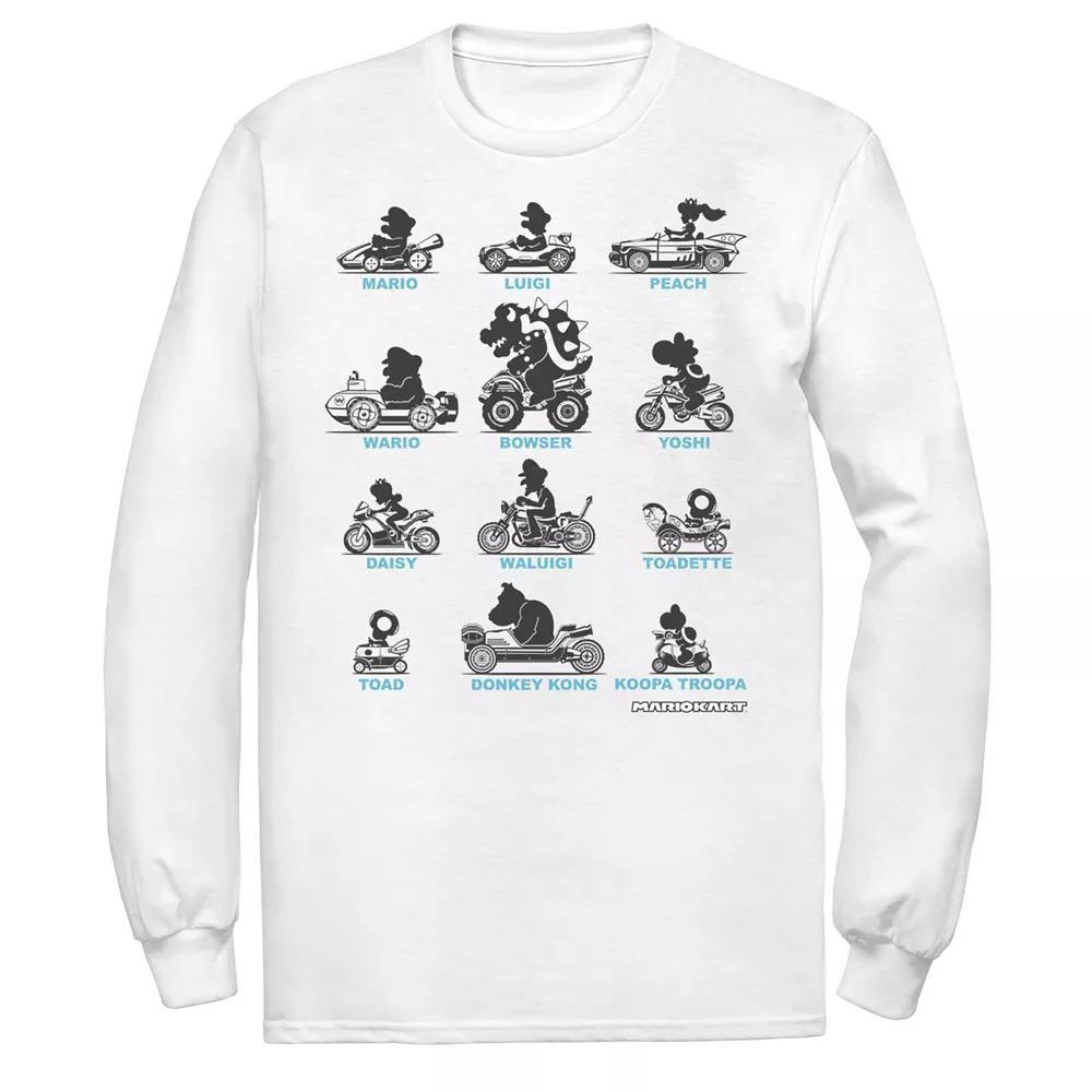Men's Nintendo Super Mario Mario Kart Silhouette Tee, Size: Medium, White Product Image