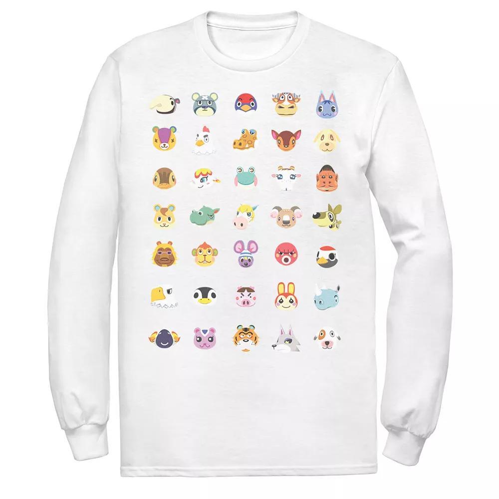 Men's Animal Crossing New Horizons Group Shot Character Faces Tee, Size: Small, White Product Image