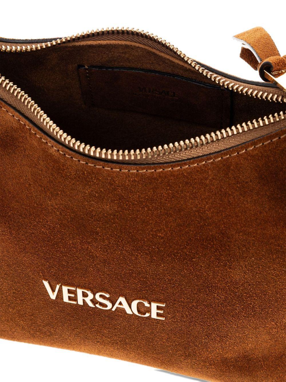 logo-lettering suede tote bag Product Image