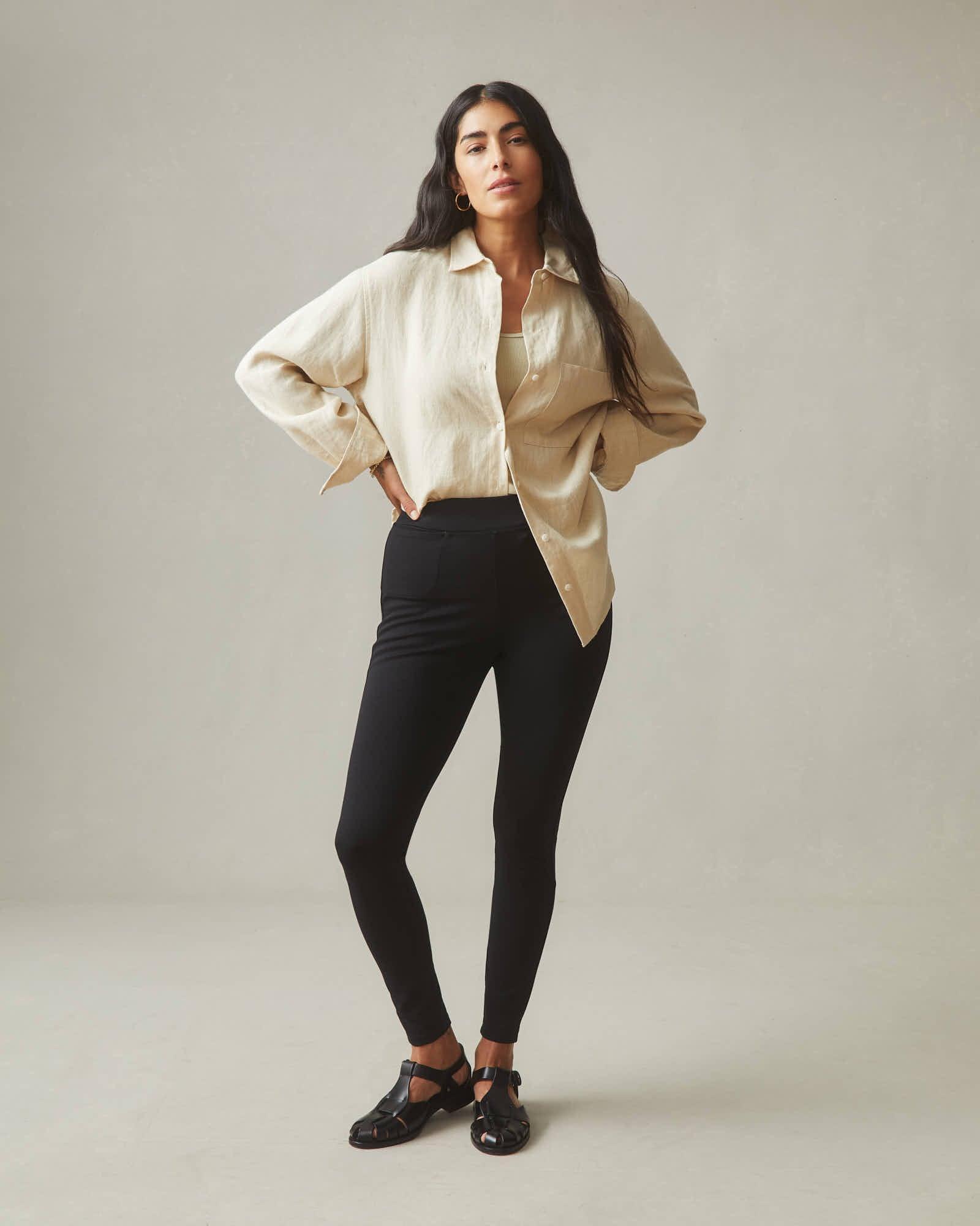 Women's Ponte Slim Pant High Rise - Super Black Female Product Image