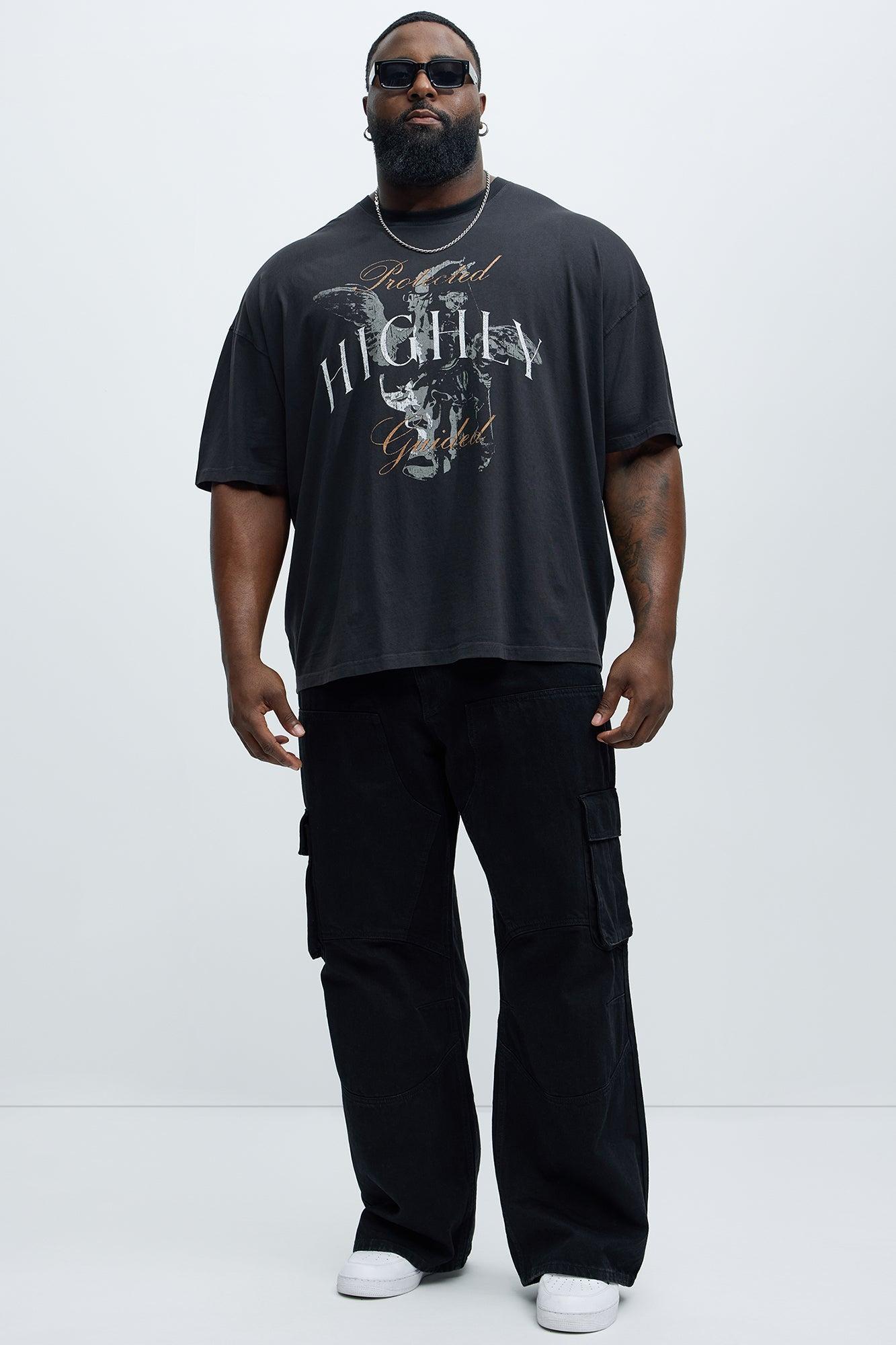 Highly Guided Oversized Short Sleeve Tee - Black Product Image