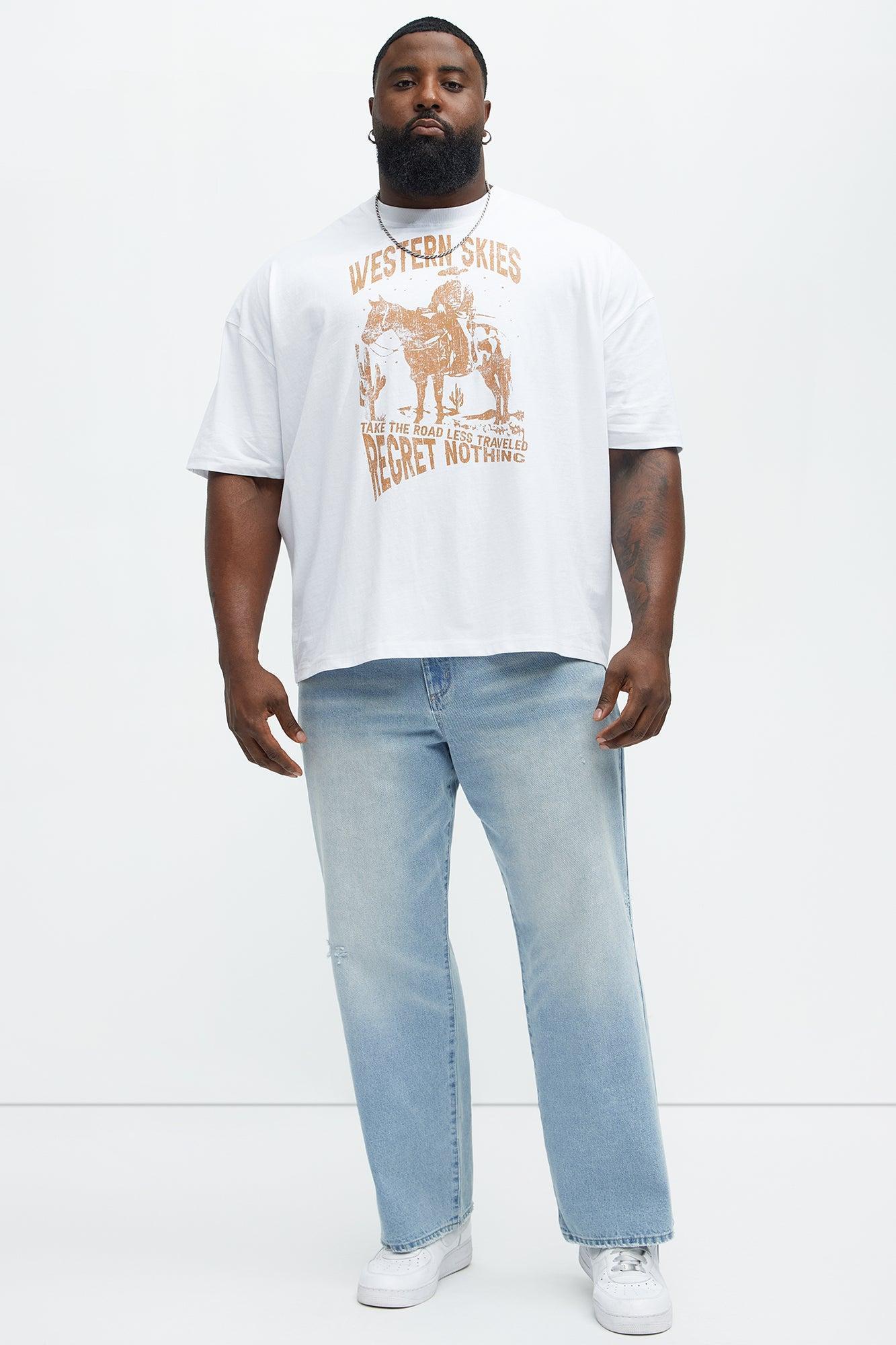 Western Skies Oversized Short Sleeve Tee - White Product Image