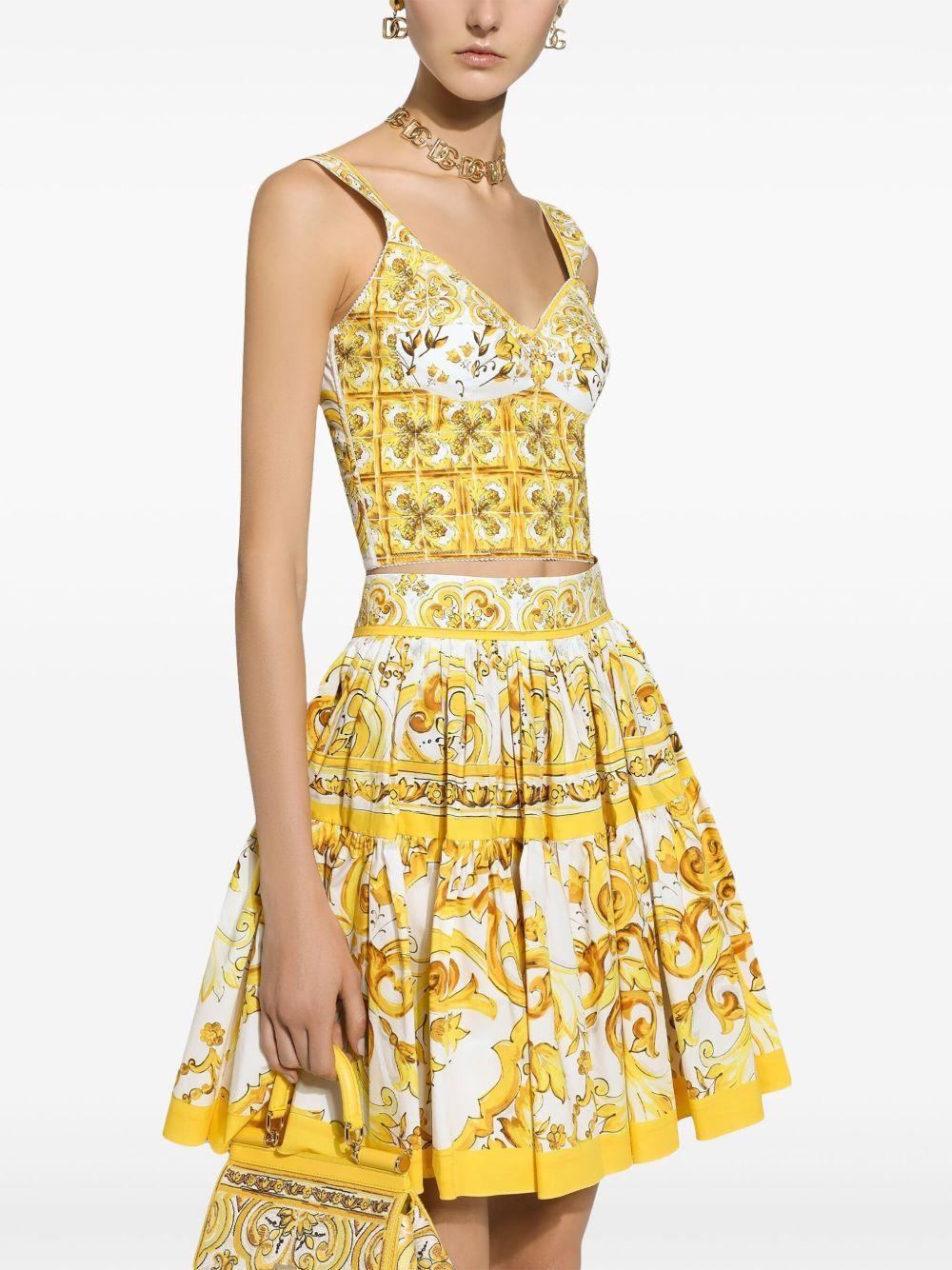 Majolica-print pleated skirt Product Image