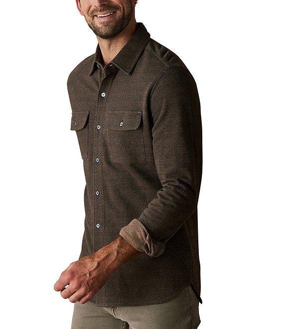 The Normal Brand Textured Knit Long Sleeve Woven Shirt Product Image
