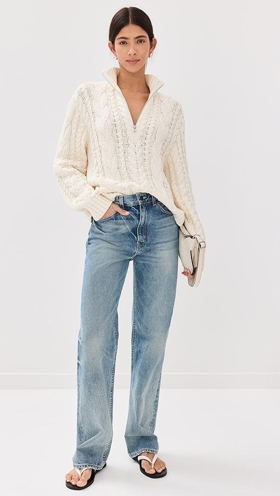 Jenni Kayne Cotton Cable Half Zip | Shopbop Product Image