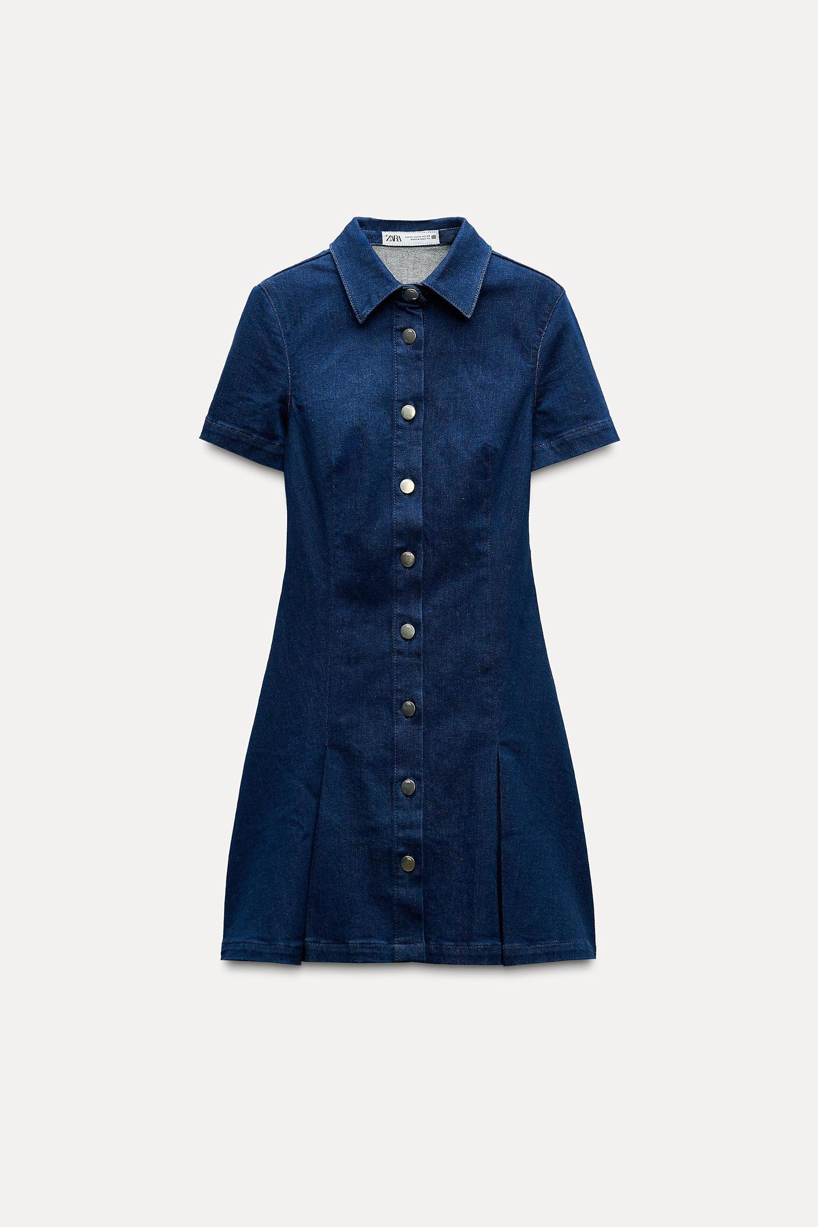 Z1975 PLEATED DENIM MINI DRESS Product Image