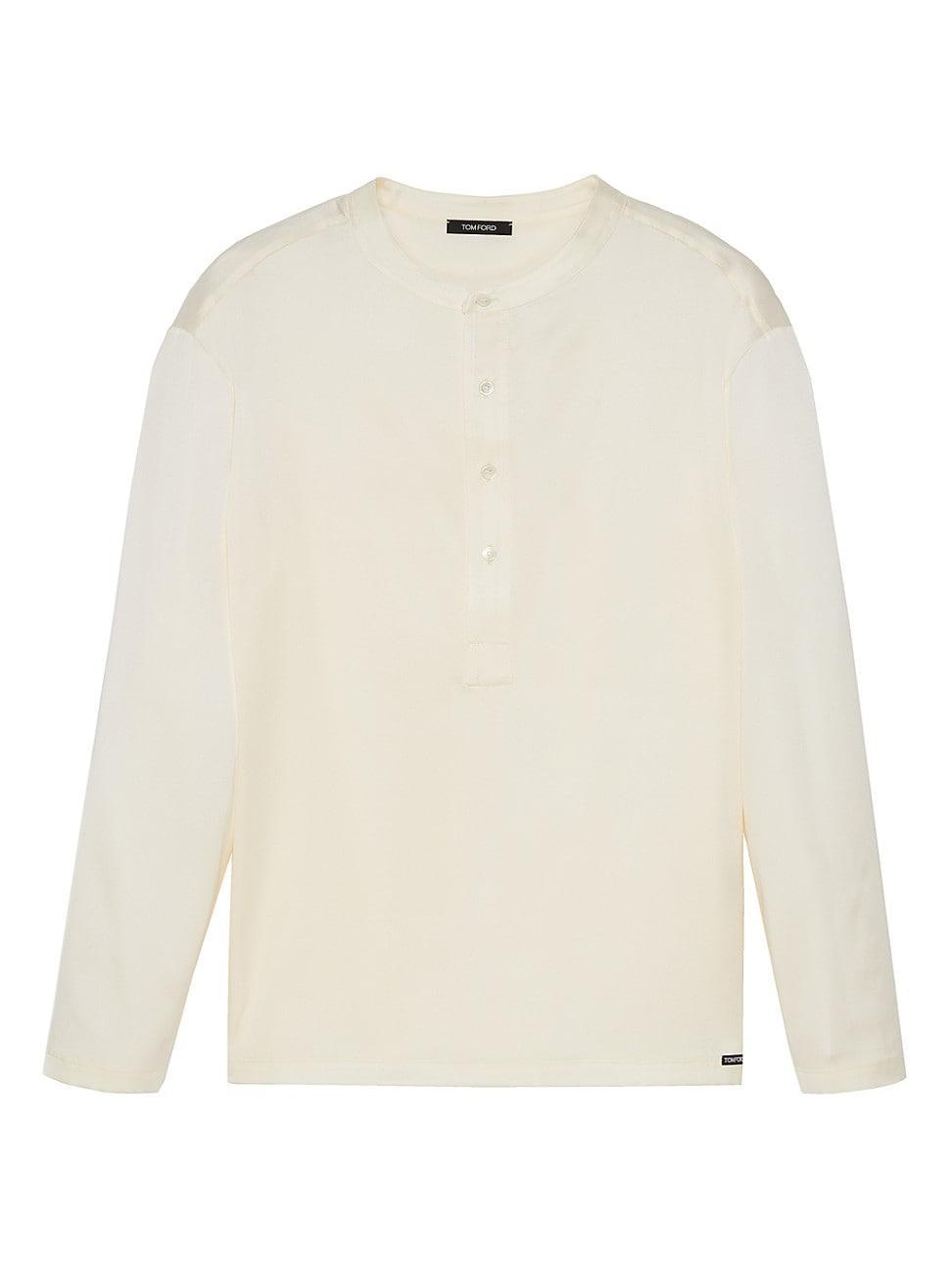 Mens Silk Pajama Henley Product Image